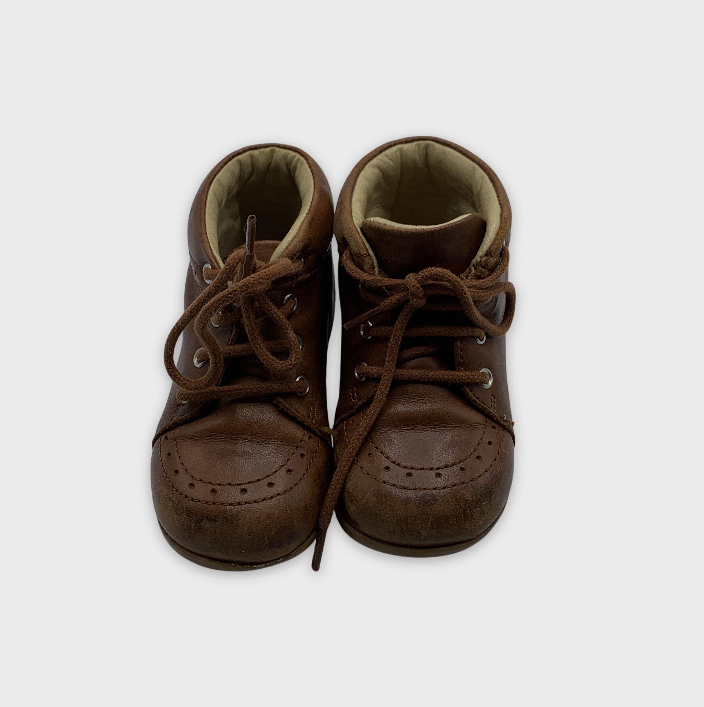 0-Chaussures Jacadi Paris, bottines en cuir marron pointure 21