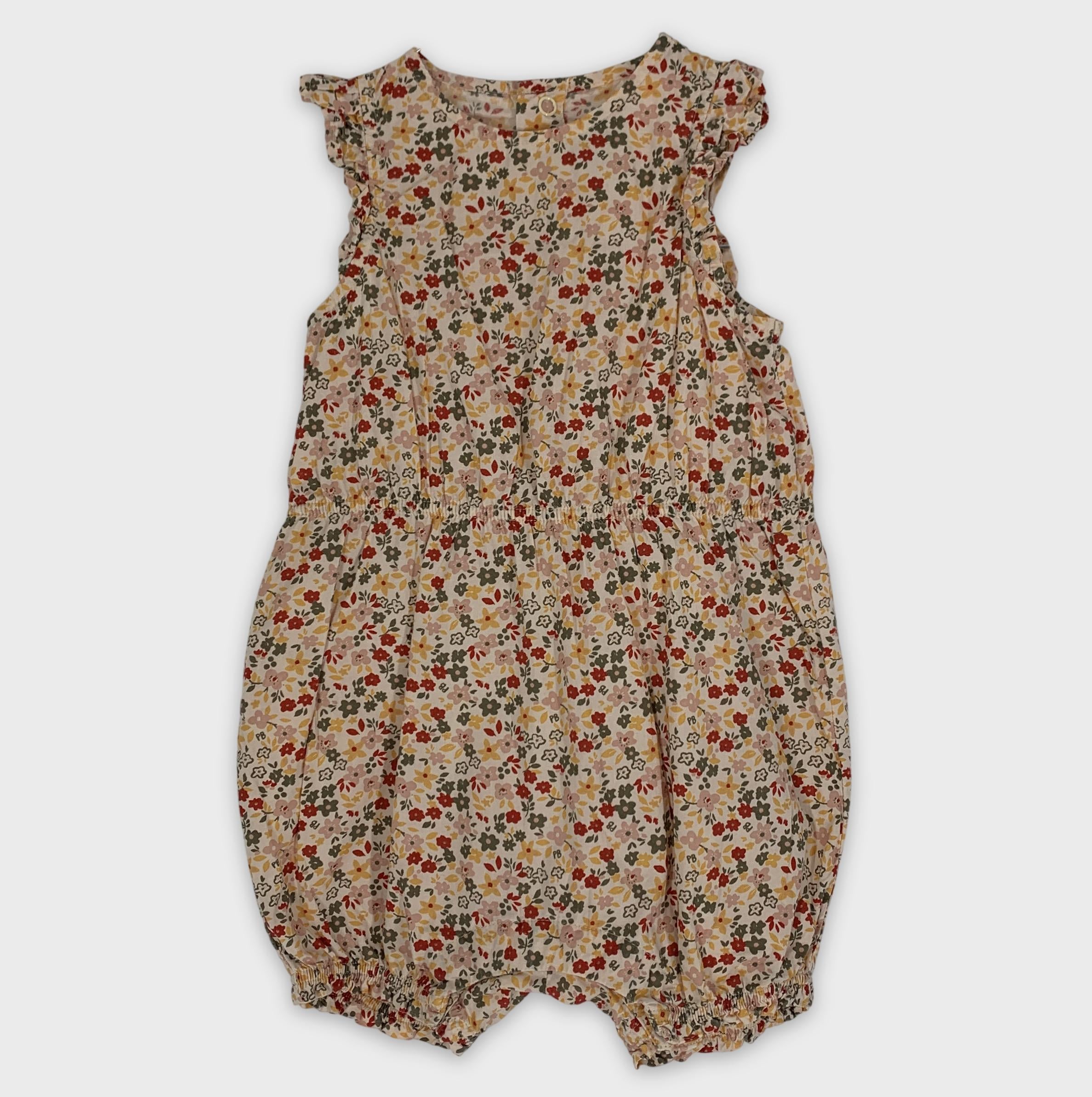 0-Petit Bateau, Robe bébé à fleurs 🌸