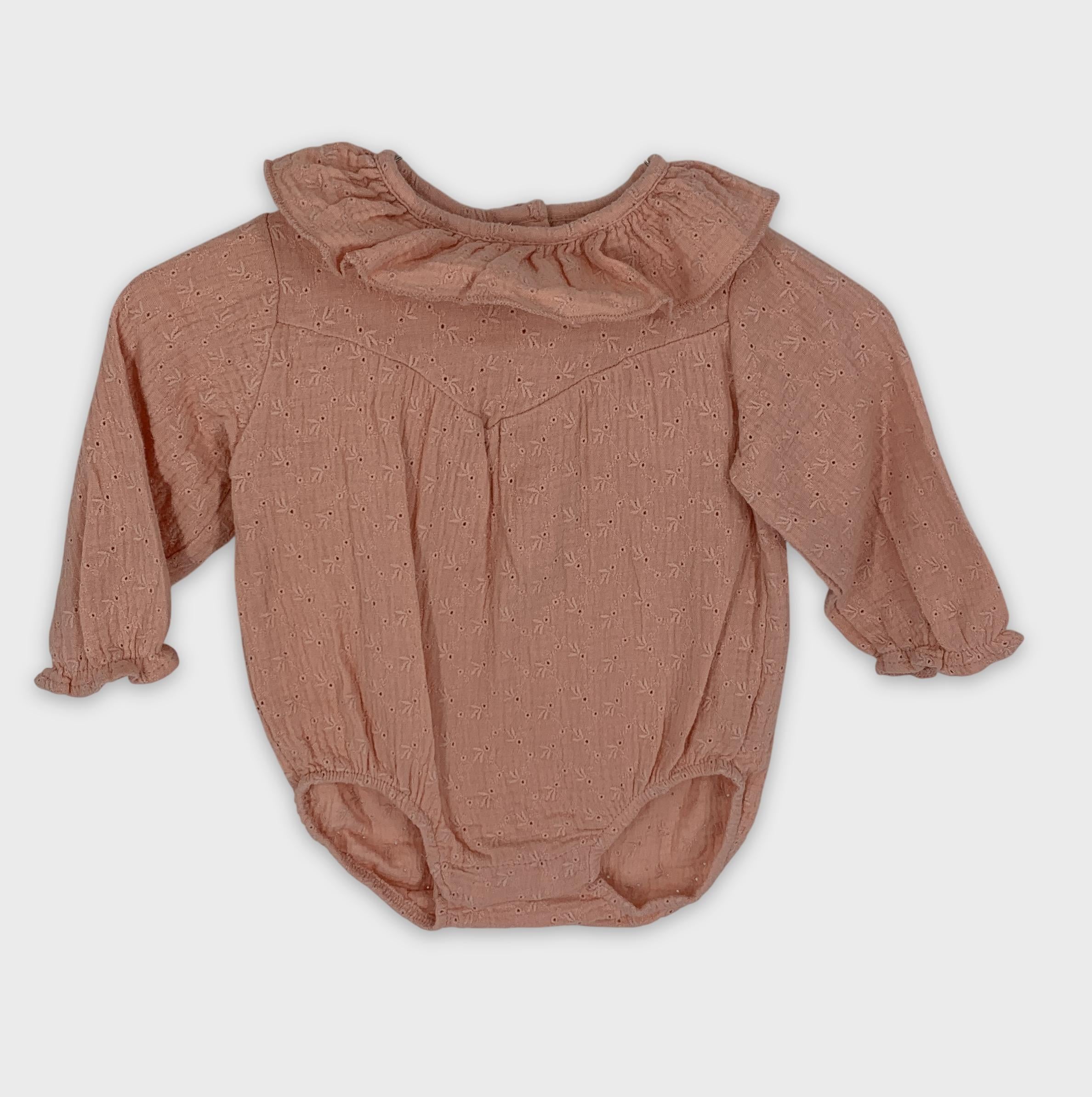 0-Body Zara rose manches longues ajouré 🌸