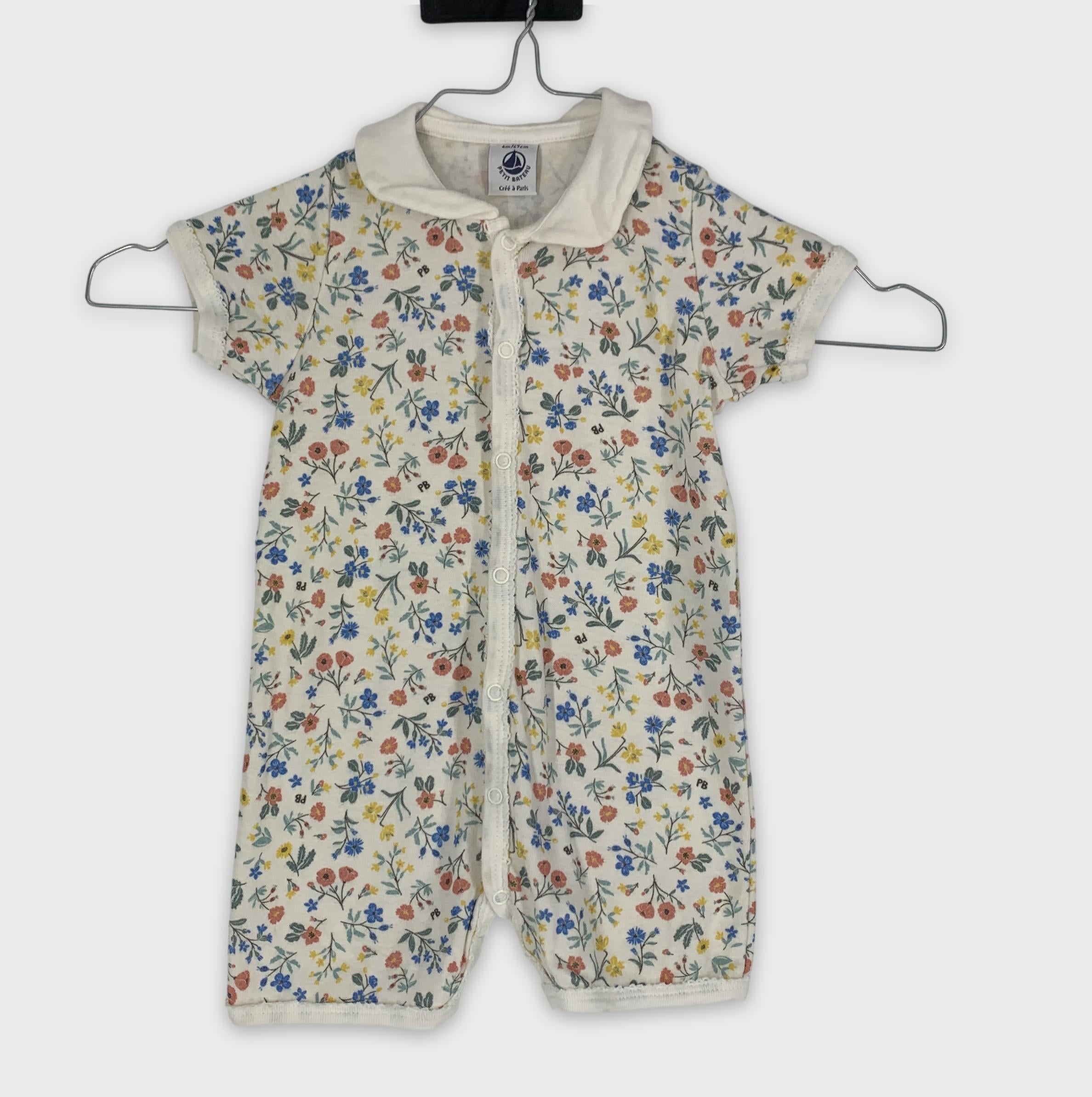 0-Pyjama Petit Bateau fleuri 6 mois 🌸