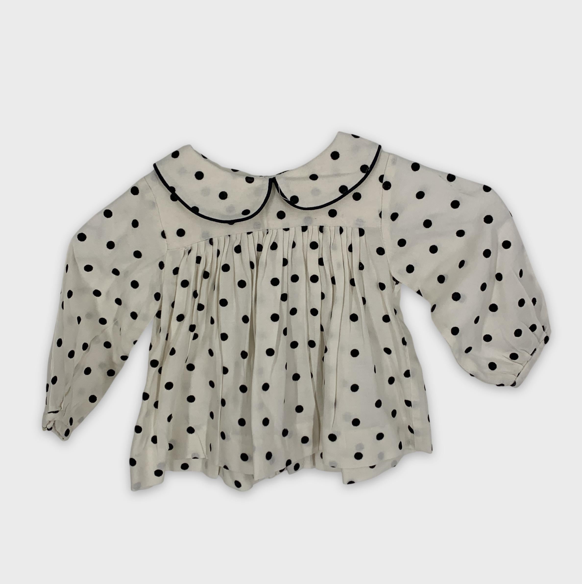 0-Robe Jacadi Paris à pois ⚪⚫, 6 mois