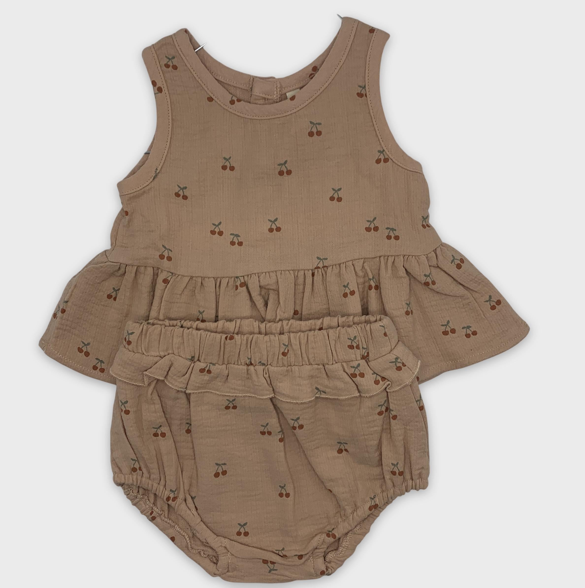 0-Ensemble Quincy Mae avec cerises 🍒, 6-12 mois, parfait pour l'été