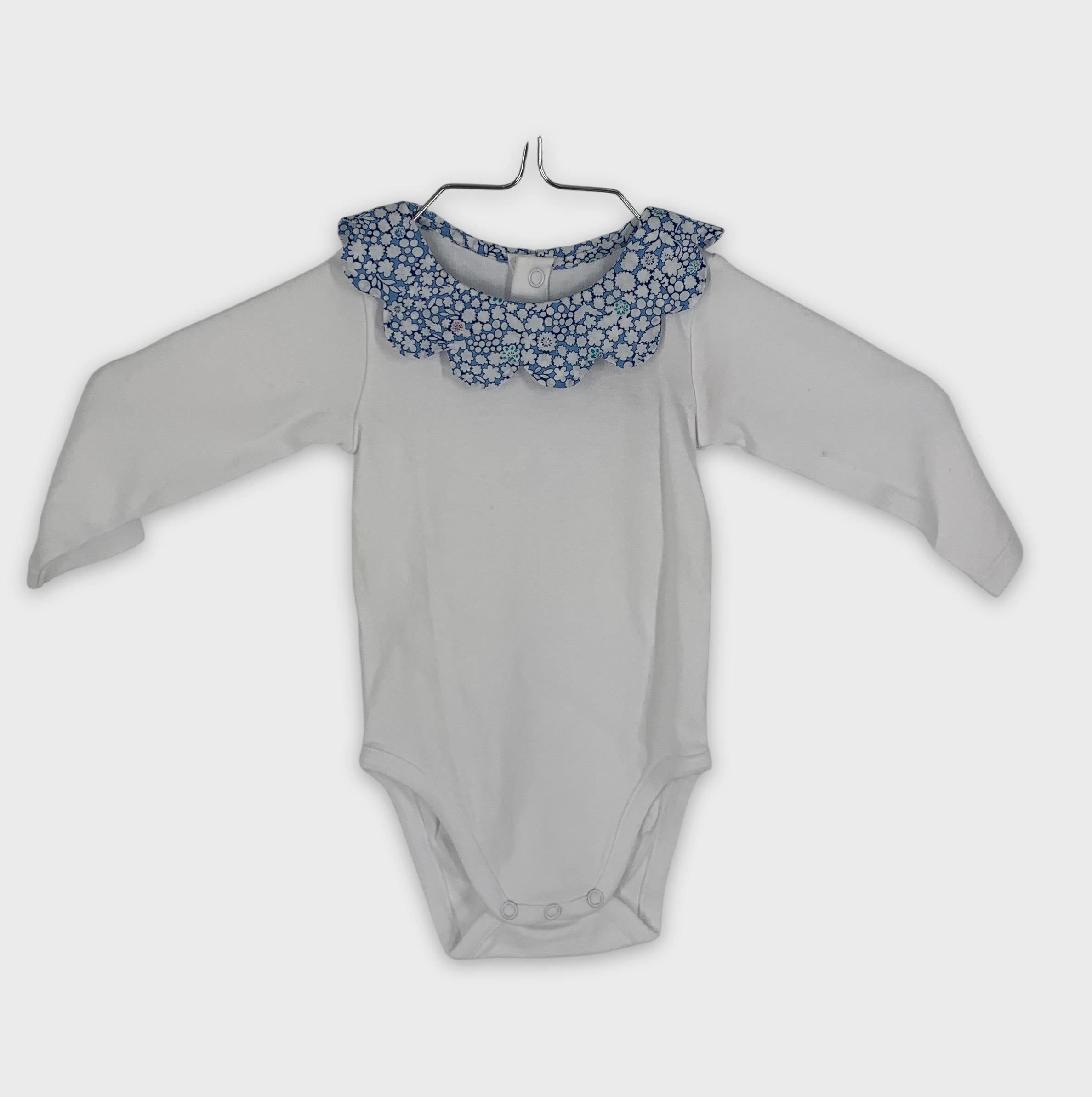 0-Body Jacadi Paris, 6M/67cm, manches longues et col à motifs fleuris 🌸