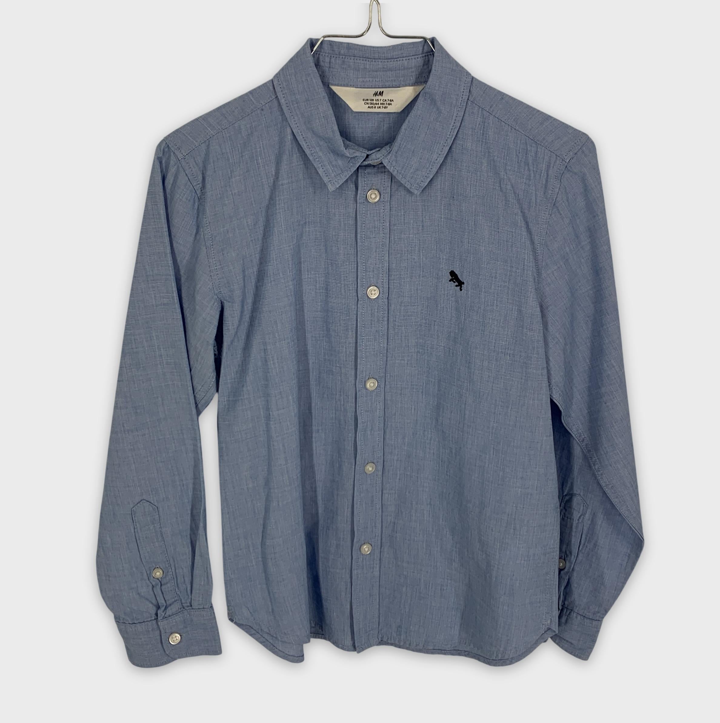 0-H&M Chemise garçon manches longues avec logo brodé 👕