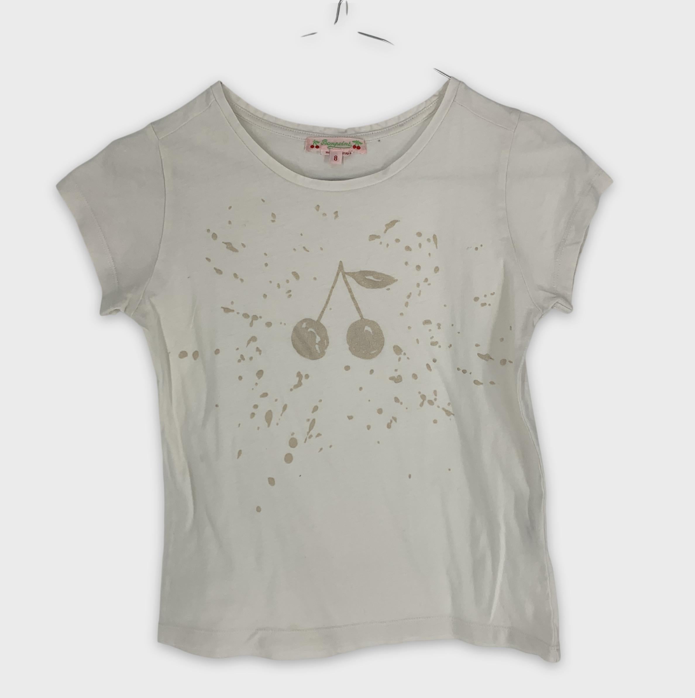 0-T-shirt Bonpoint 🍒 motif cerises, taille 8 ans