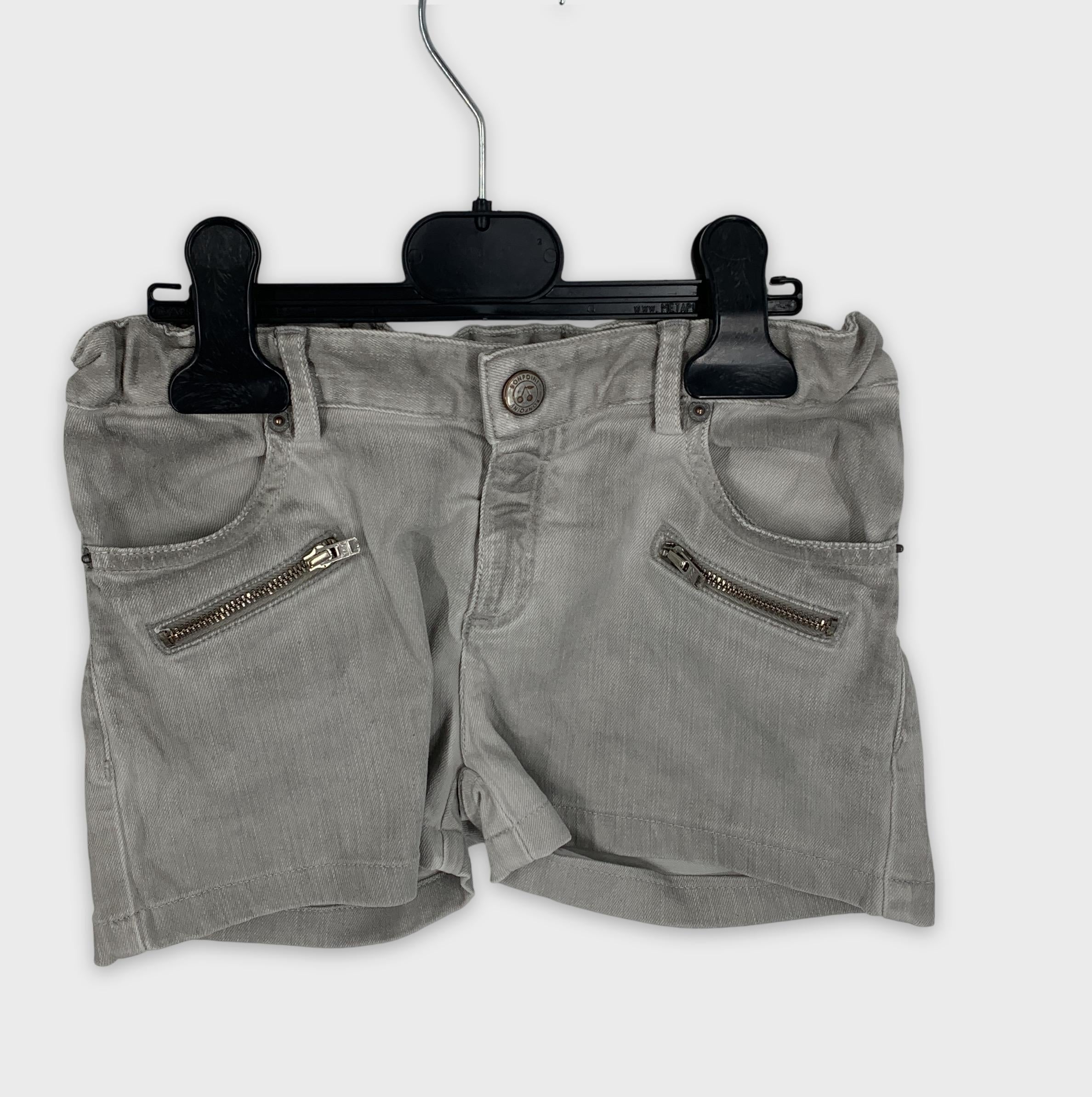 0-Margherita Kids 🍒 Short gris clair avec fermetures éclair