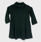 0-Bellerose Robe vert foncé à manches longues et fermeture éclair bleue 👗