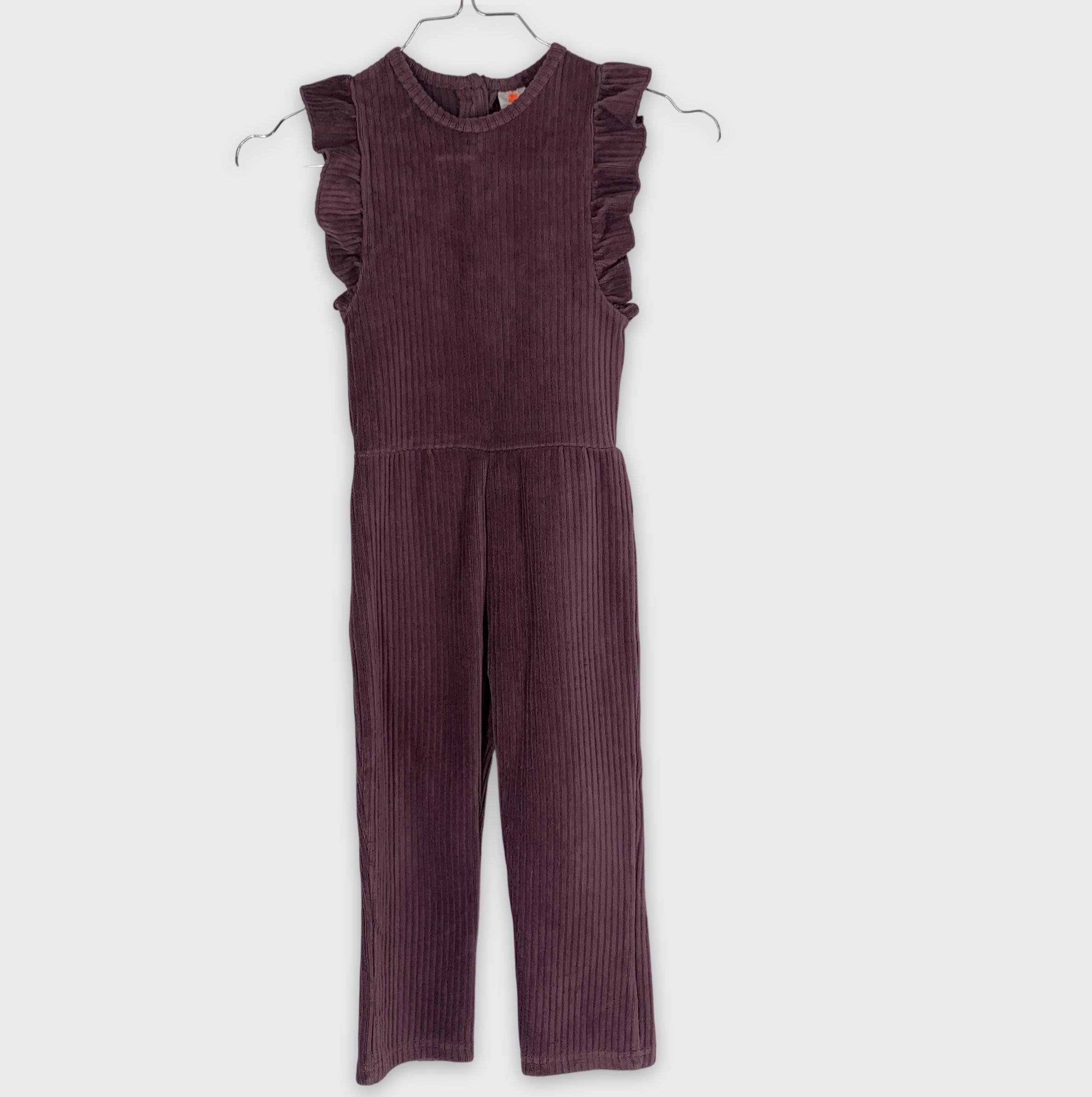 0-Combinaison HEMA violette en velours côtelé avec volants 💜