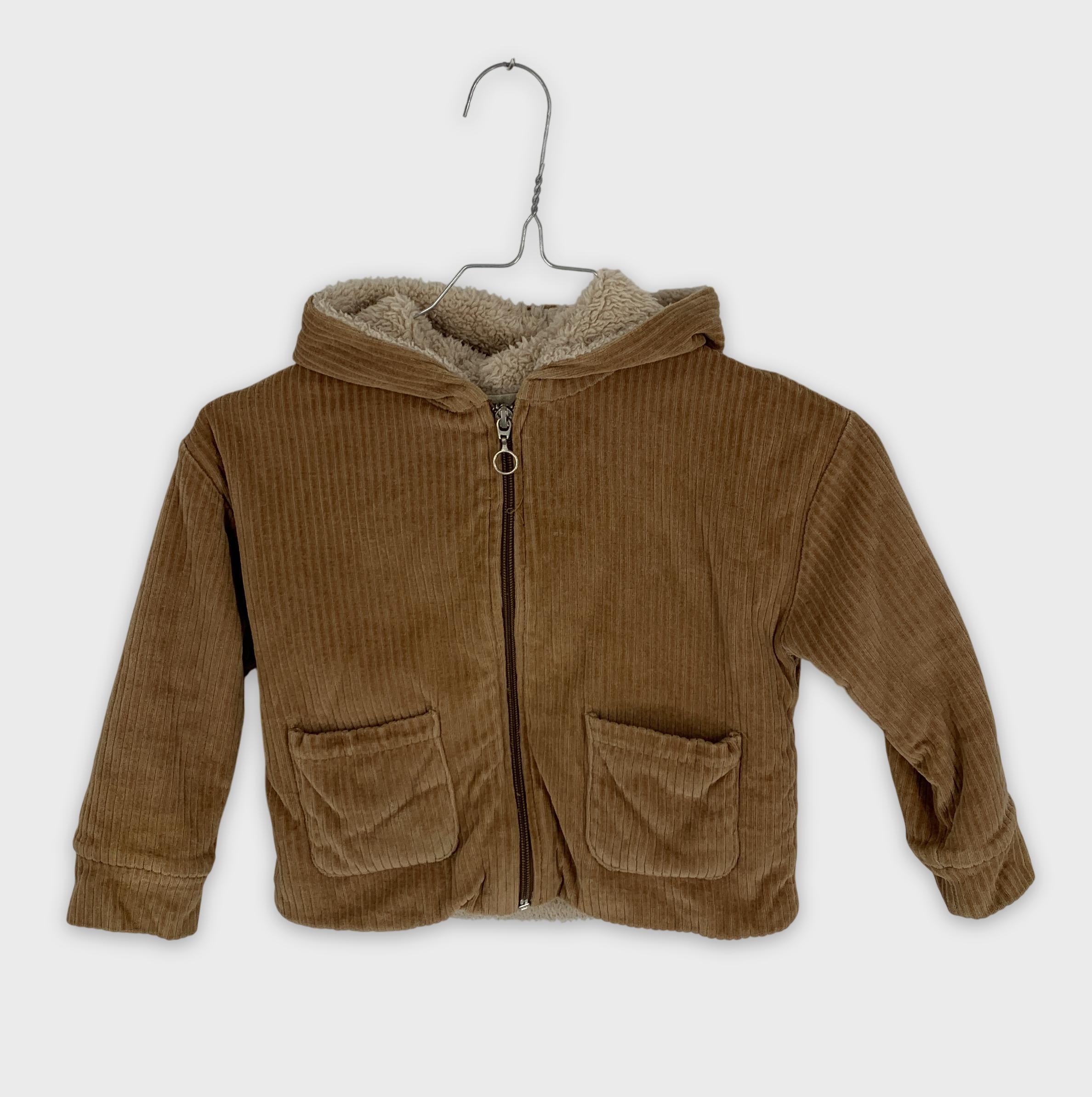 0-Búho 🧸 Veste en velours côtelé doublée en sherpa