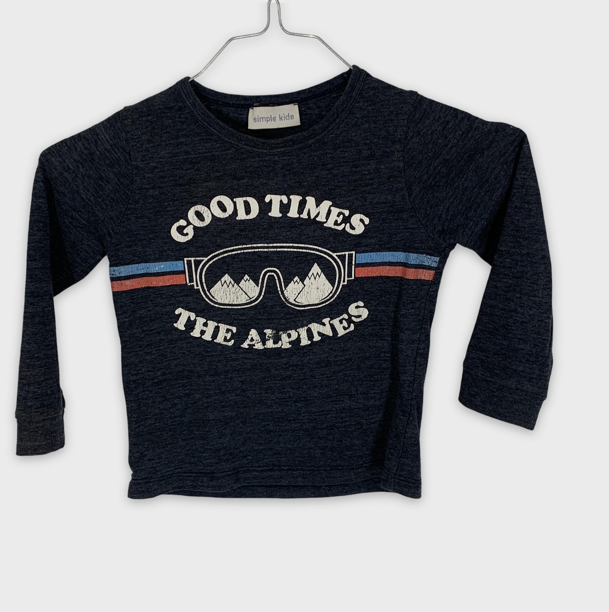 0-Simple Kids T-shirt manches longues graphique ⛷️