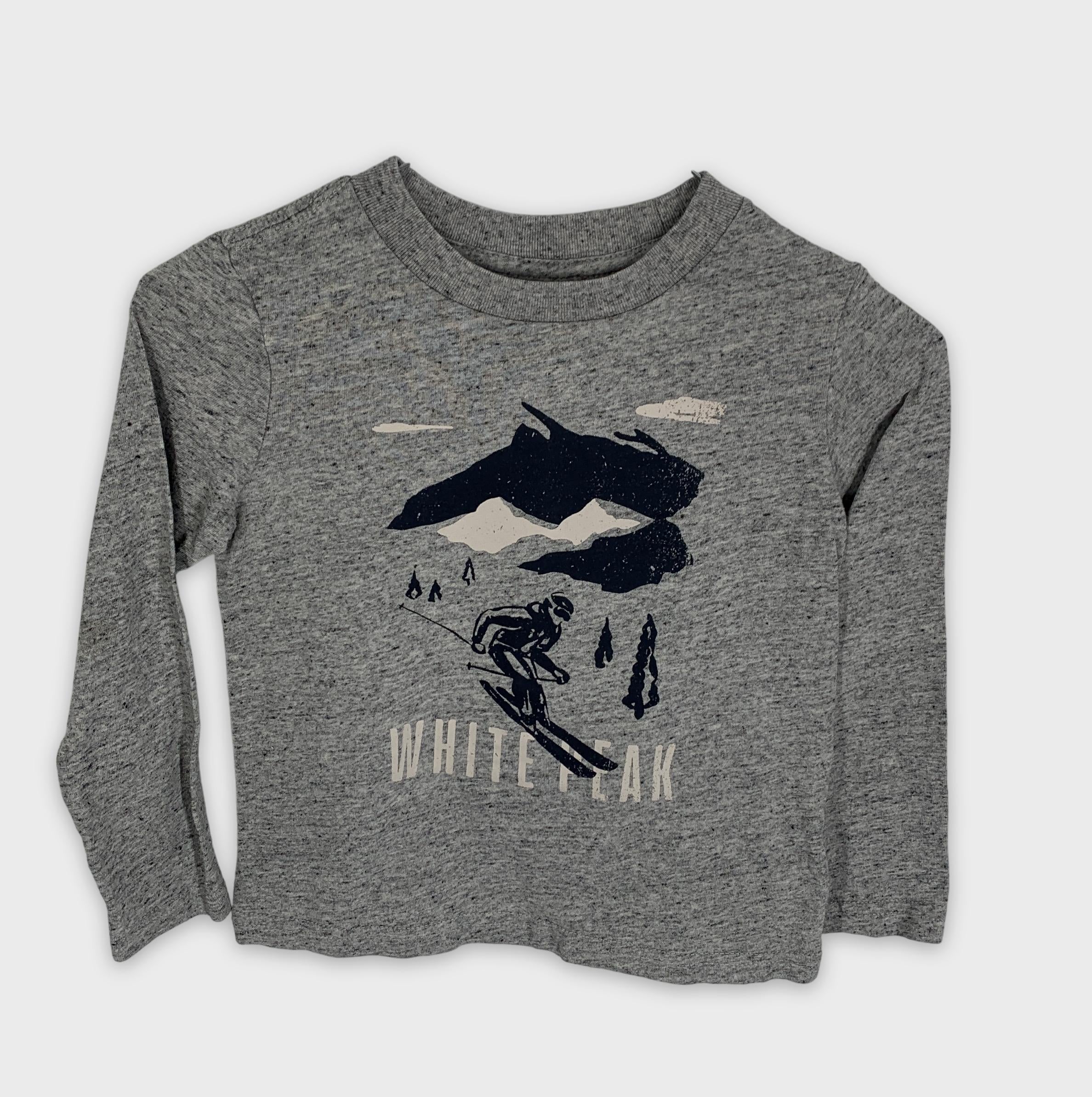 0-T-shirt manches longues Cyrillus, motif ski ⛷️