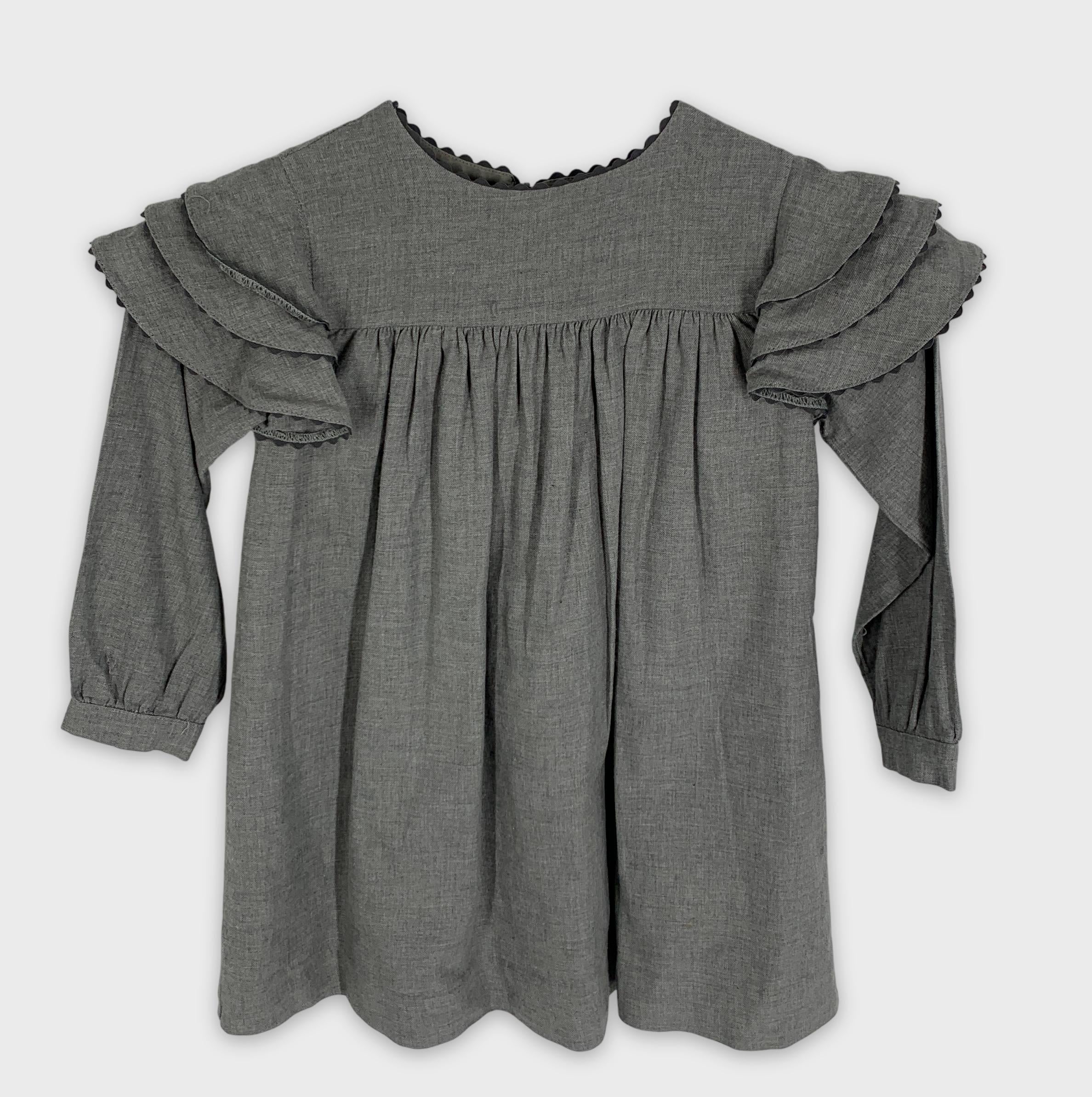 0-Jacadi Paris 👧 Robe manches longues à volants