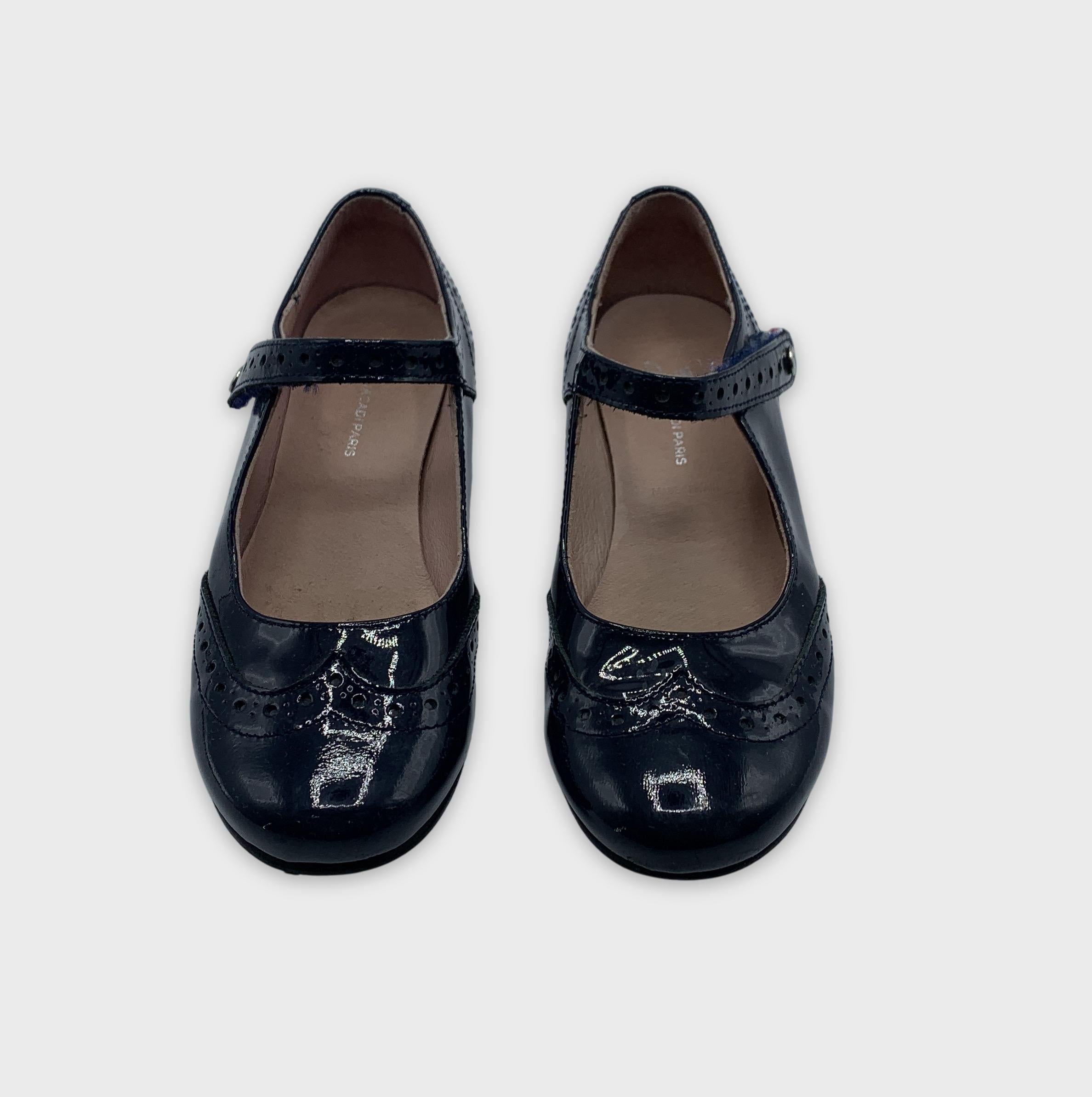 0-Chaussures Jacadi Paris, babies vernies bleues 💙