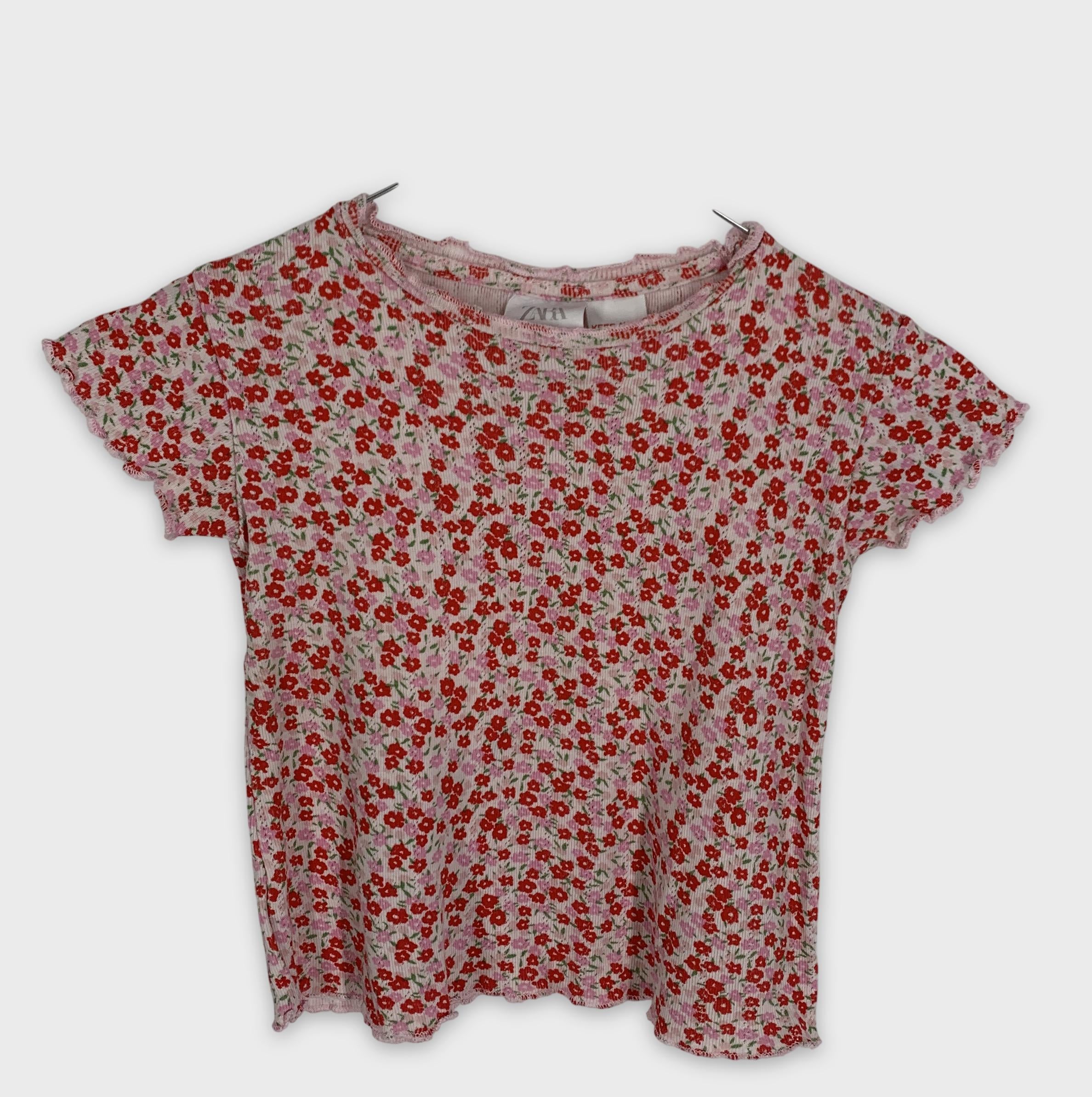 0-T-shirt ZARA à fleurs🌸🌺🌼