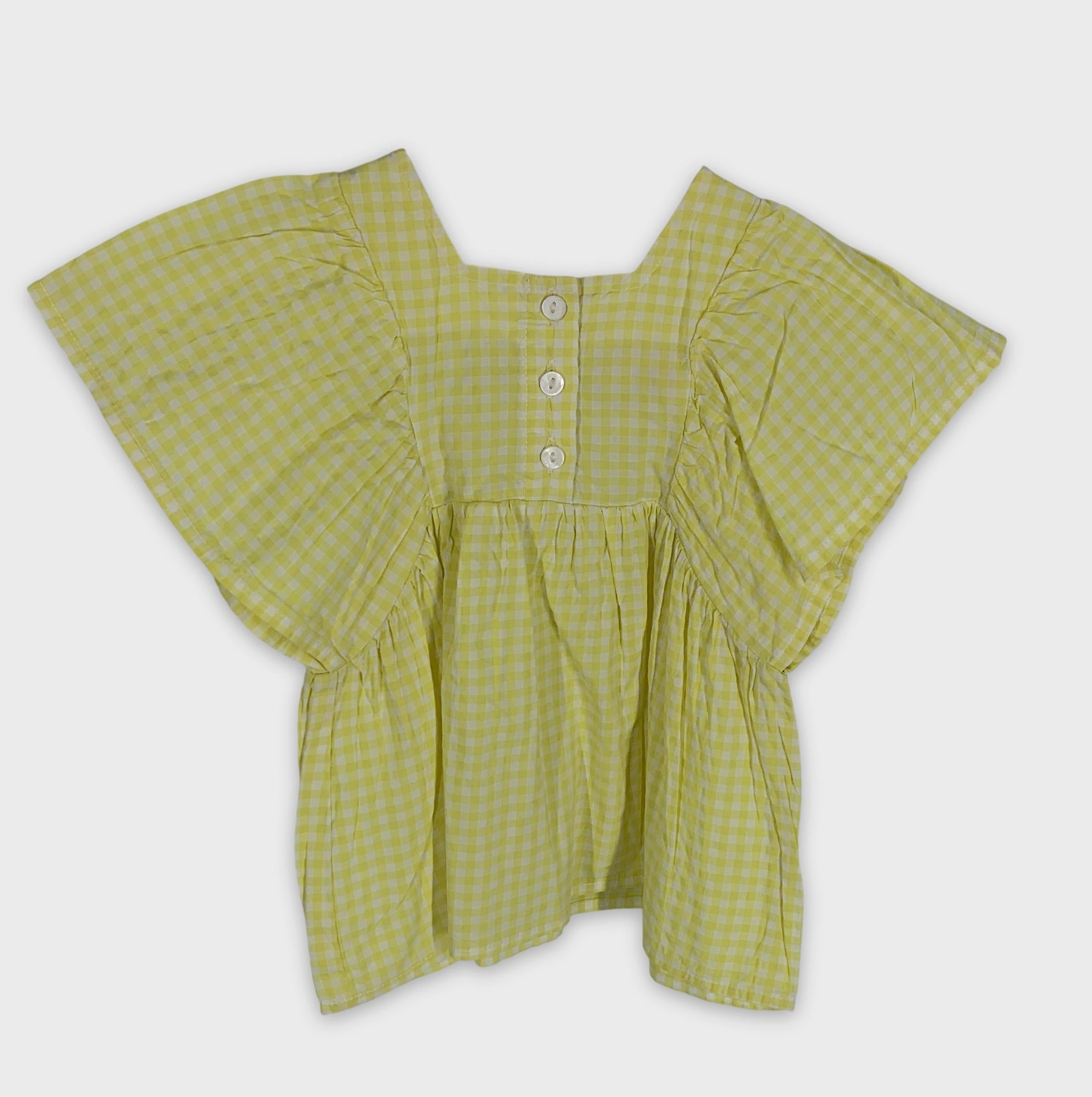 0-Robe ZARA à carreaux jaune et blanc 💛