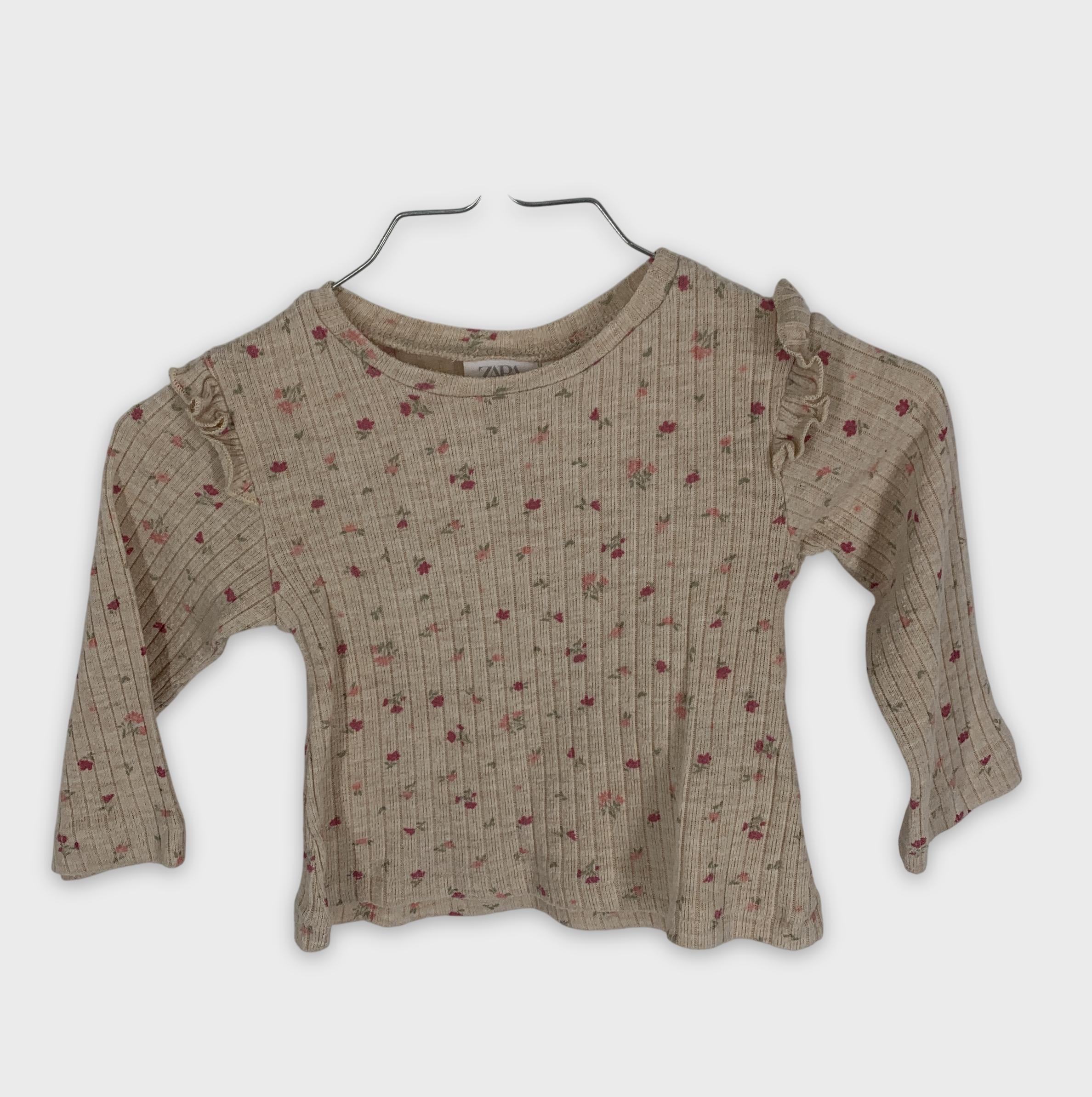 0-T-shirt ZARA, 12-18 mois, à fleurs 🌸