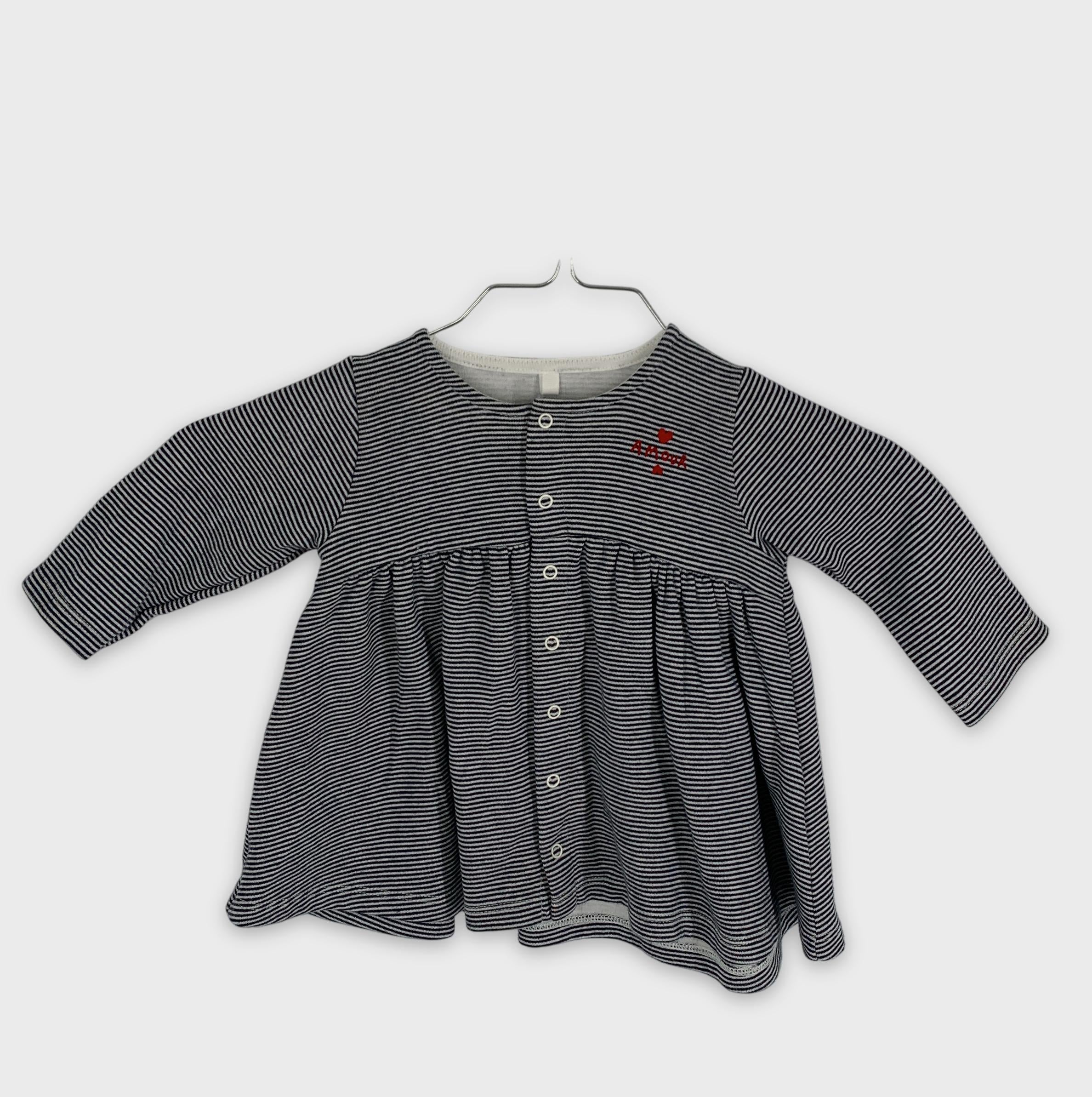 0-Robe rayée Petit Bateau ⛵️, 5m/67cm