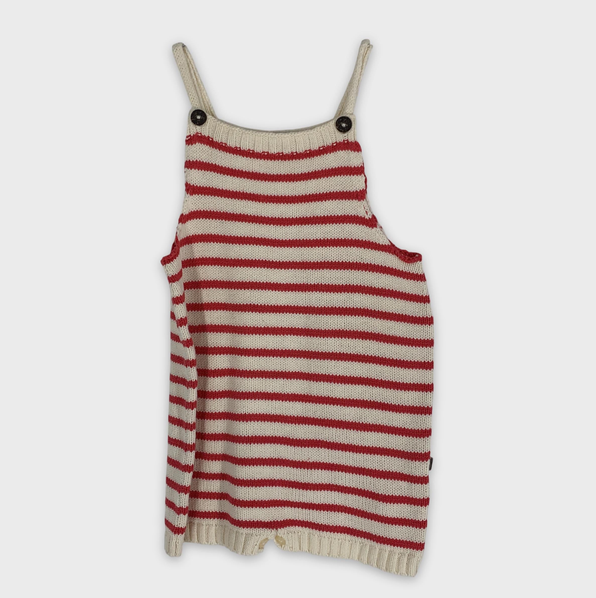 0-OEuf NYC Robe à bretelles rayée rouge et crème 🔴⚪