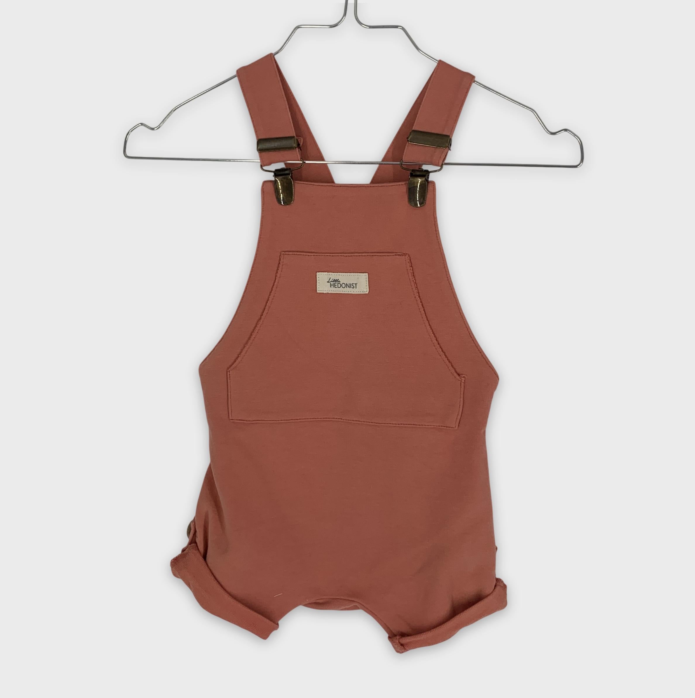 0-Salopette Little Hedonist, 62cm, couleur terre cuite