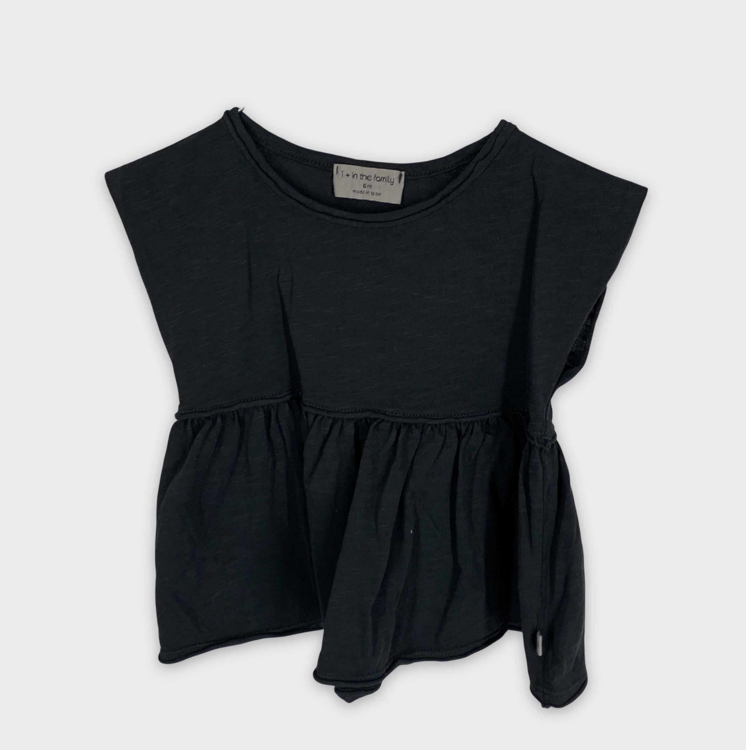 0-T-shirt 1 + in the family, taille 6 mois, noir