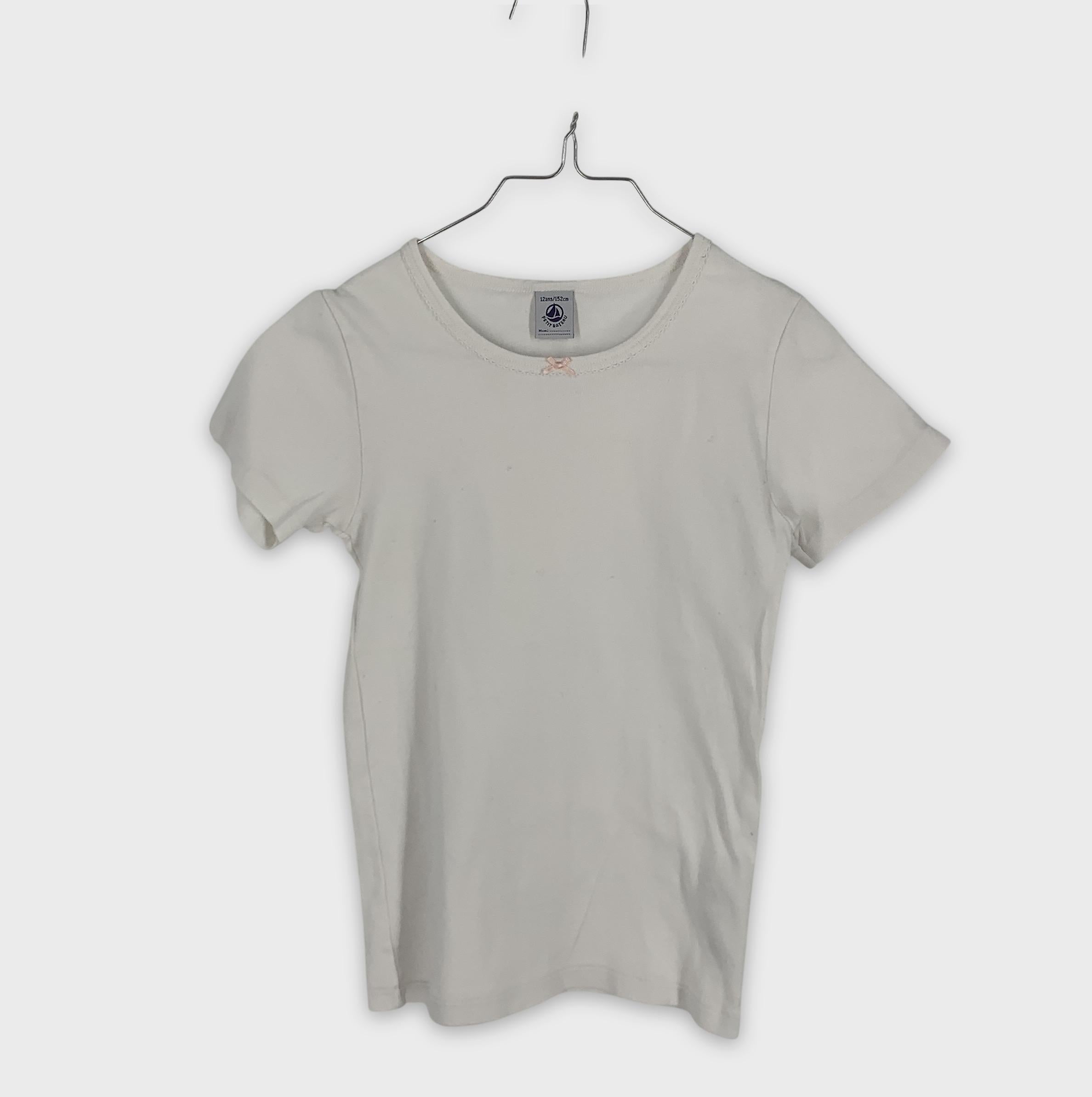 0-T-shirt Petit Bateau, taille 12 ans, blanc 👕