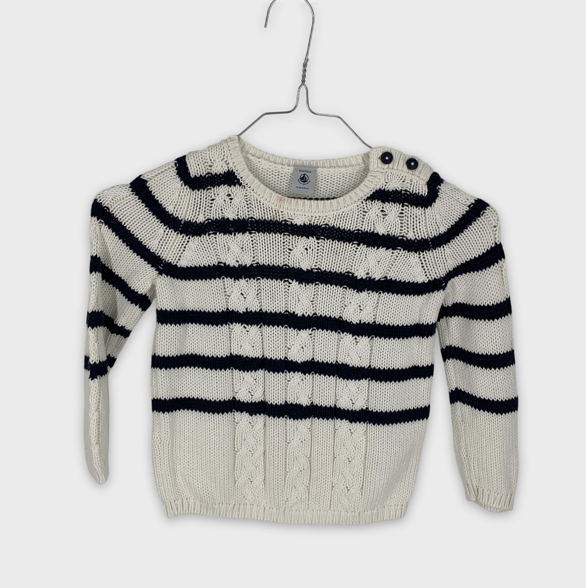 0-Petit Bateau - Pull marin - 36m/95cm