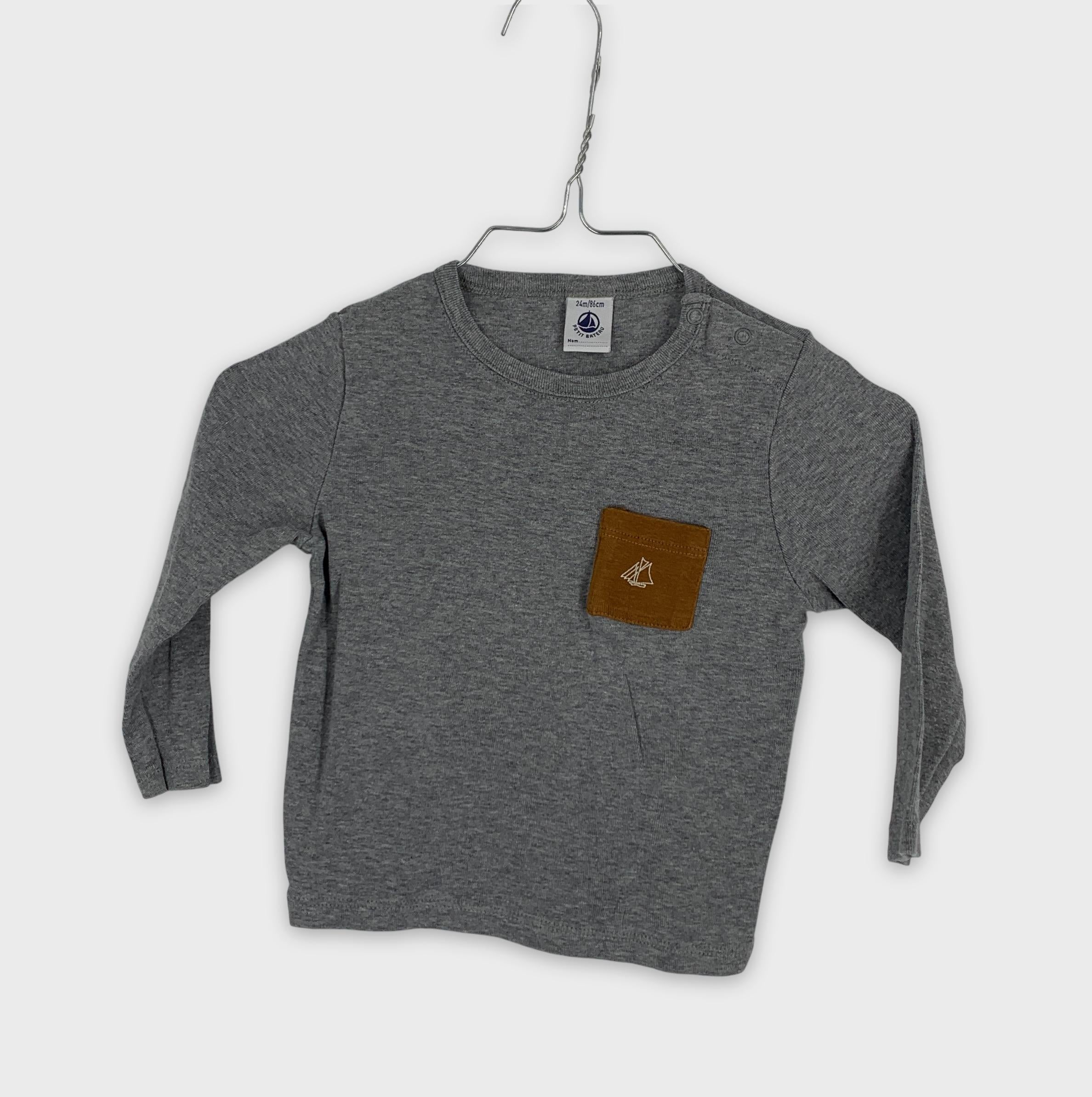 0-Petit Bateau - T-shirt manches longues - 24m/86cm