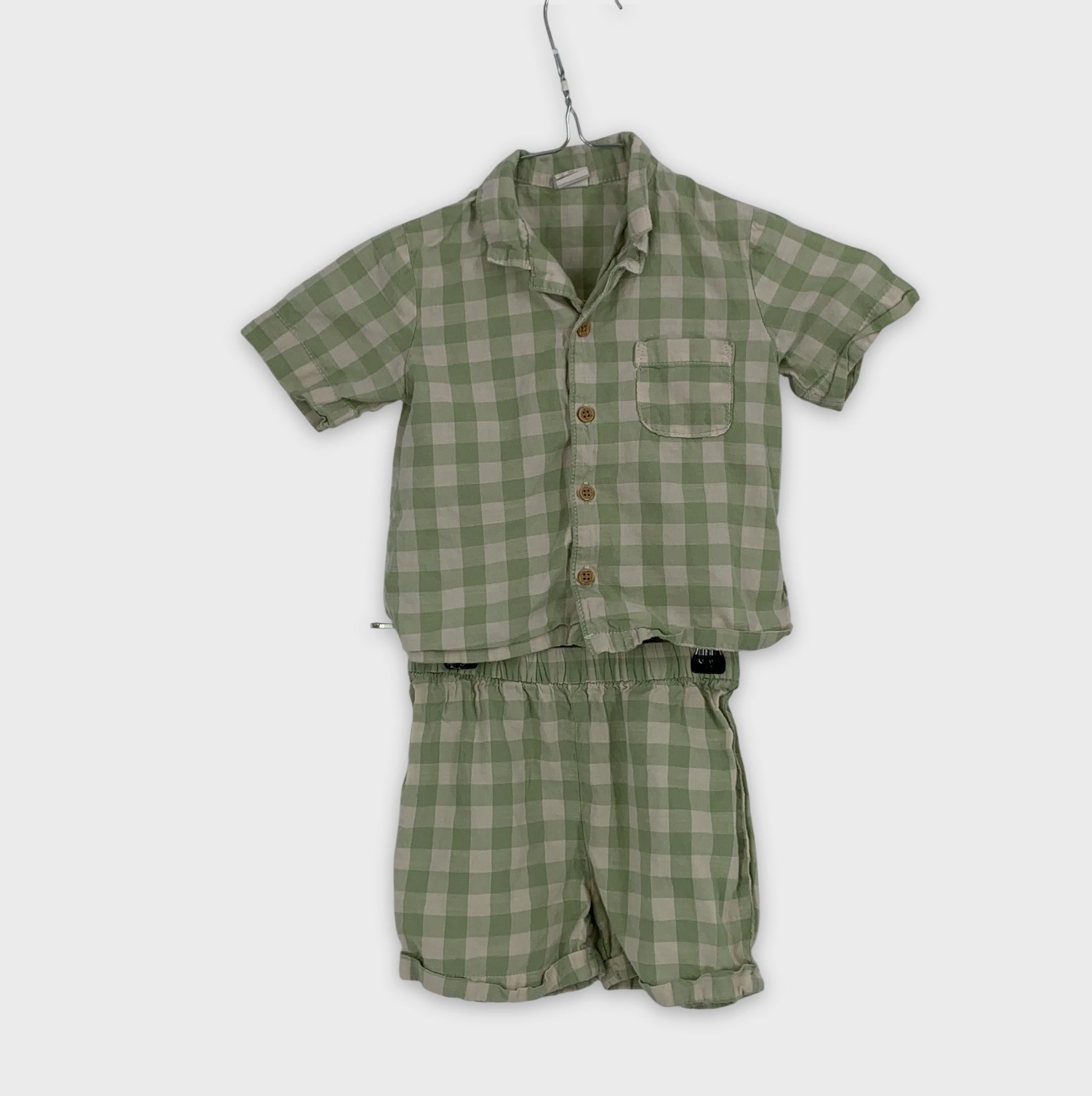 0-H&M - Ensemble chemise et short - 12-18M