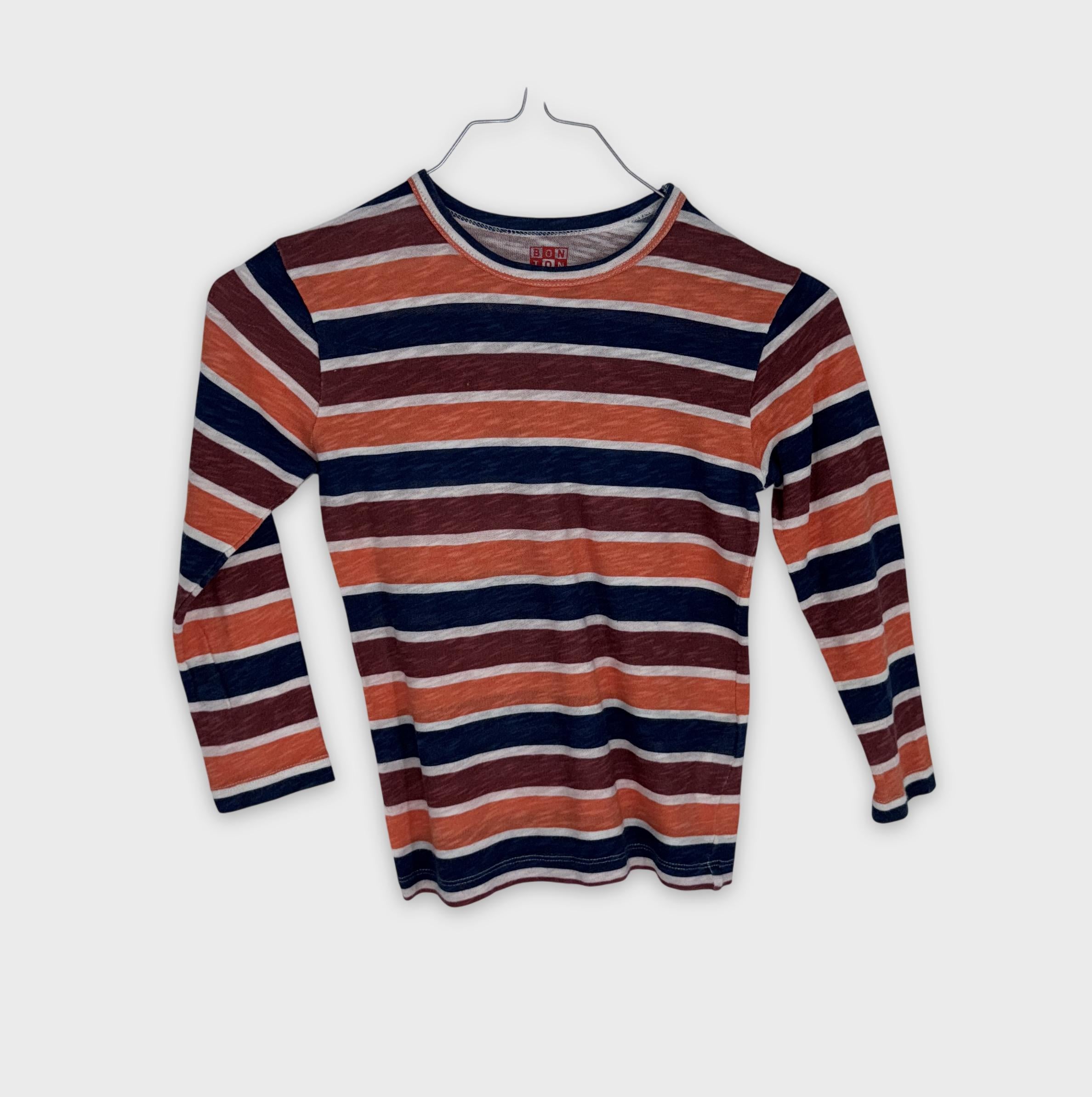 0-Bon Ton - T-shirt rayé manches longues - 6A