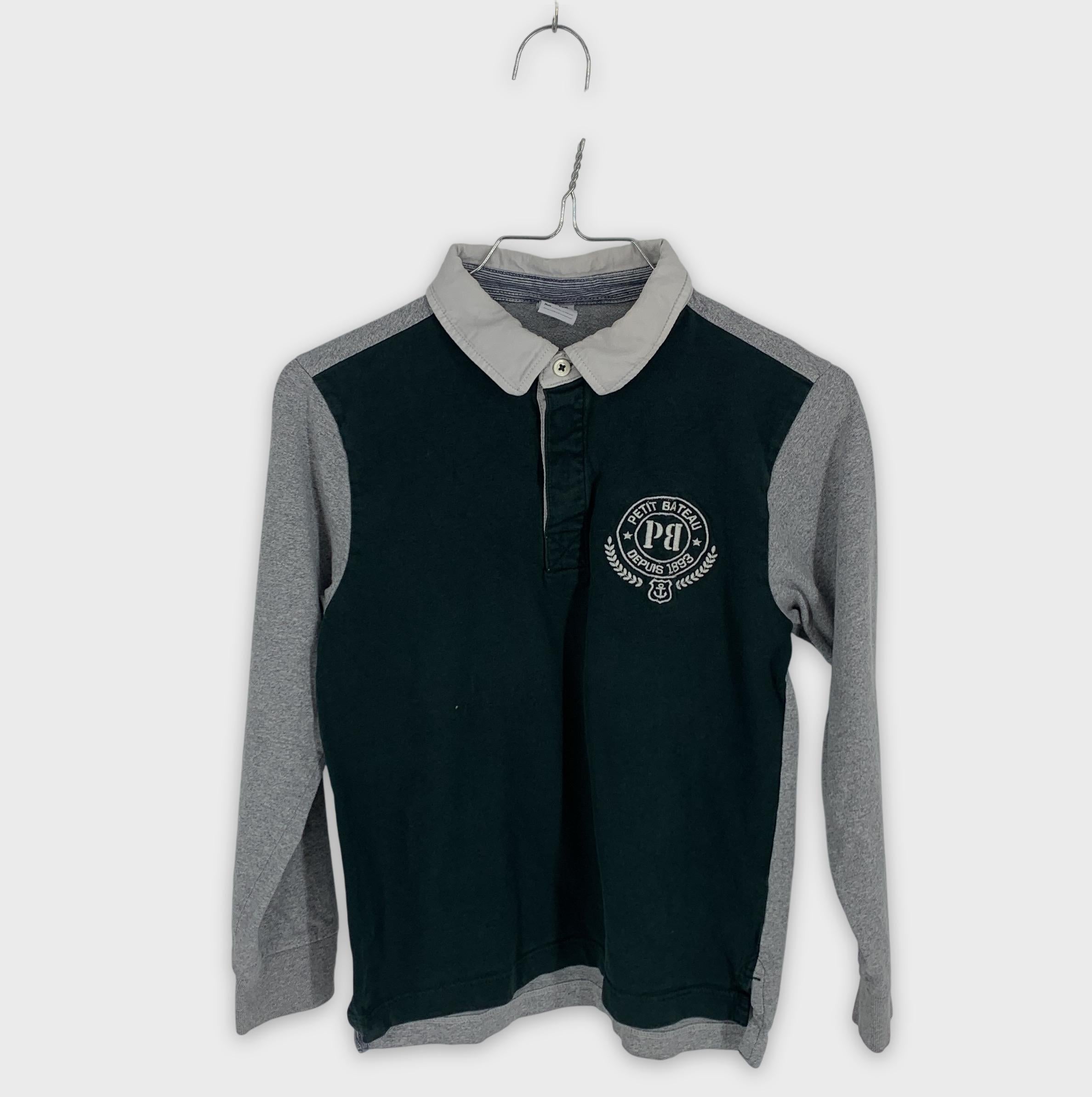 0-Petit Bateau - Polo manches longues - 8ans/128cm