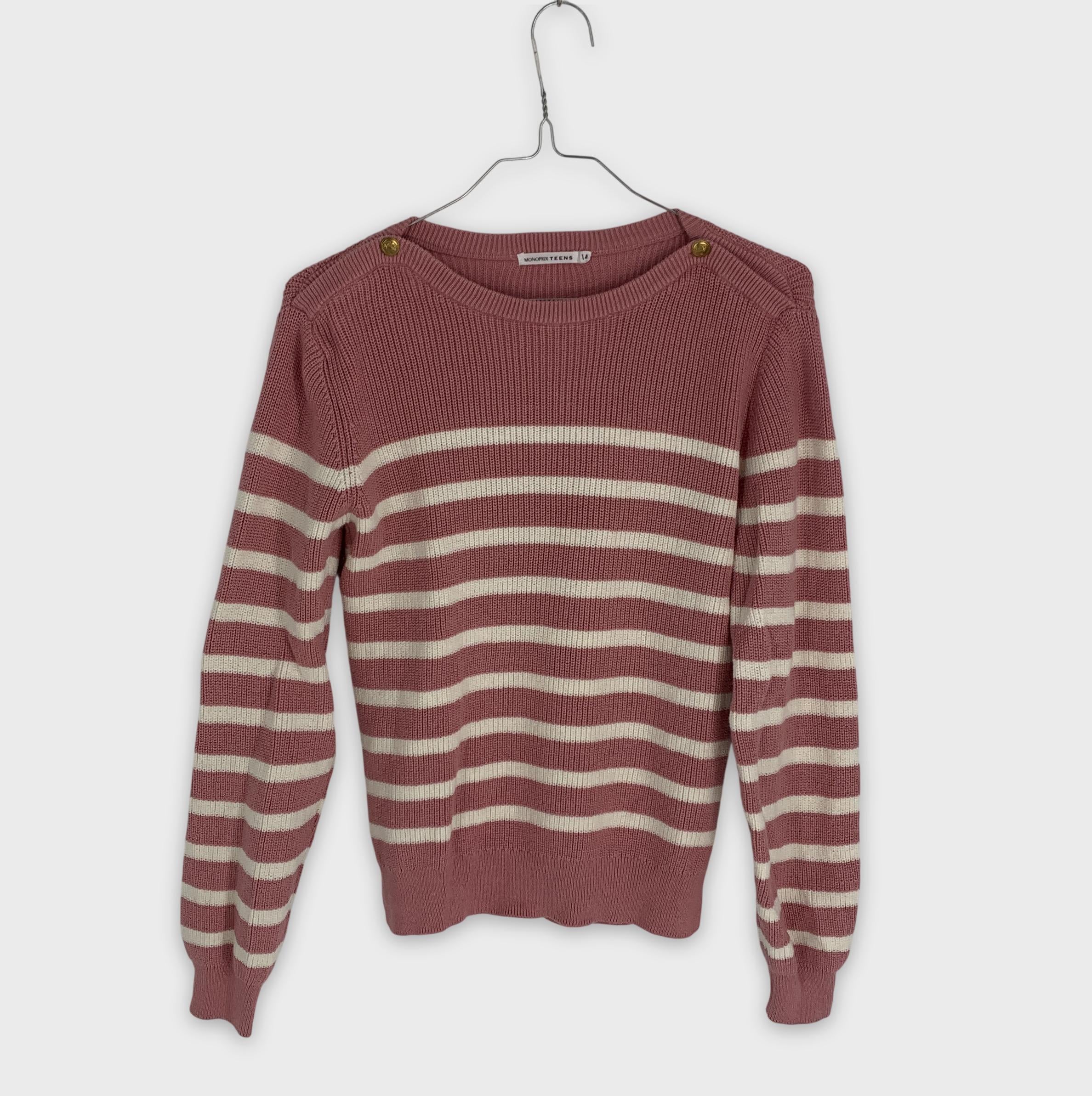 0-Monoprix Teens - Pull rayé - 14 ans