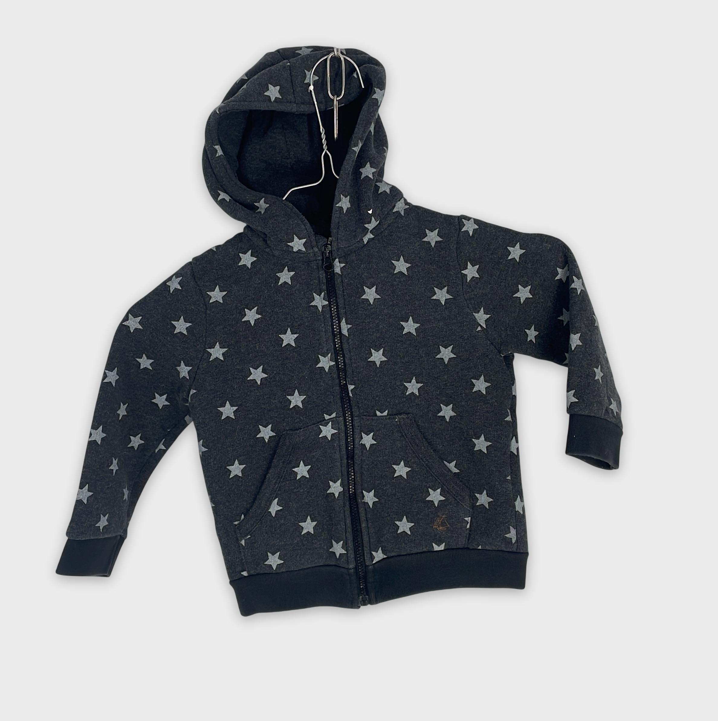 0-Petit Bateau - Gilet à capuche zippé - 36m/95cm