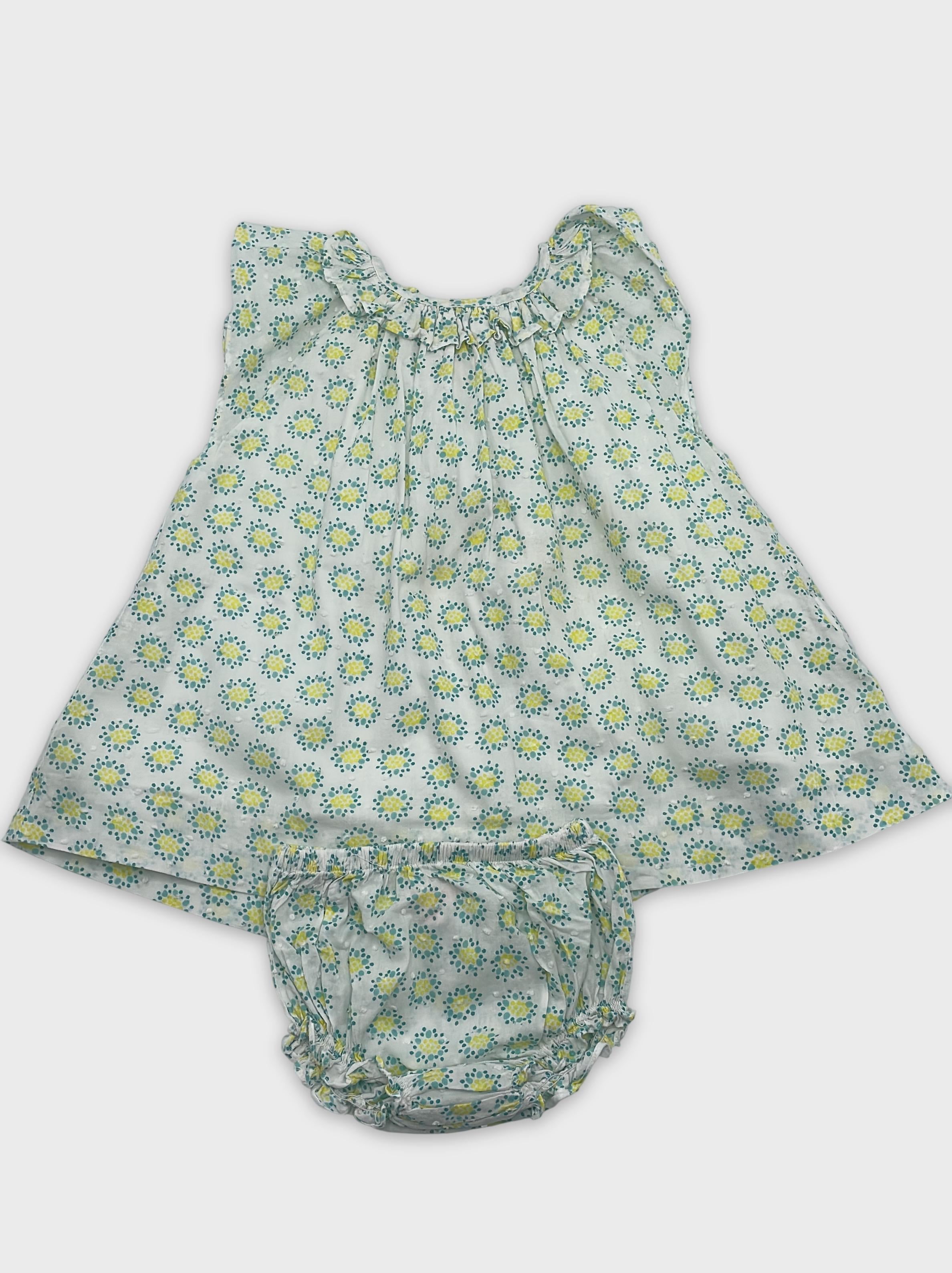 0-Gocco - Robe + bloomer - 9/12 mois