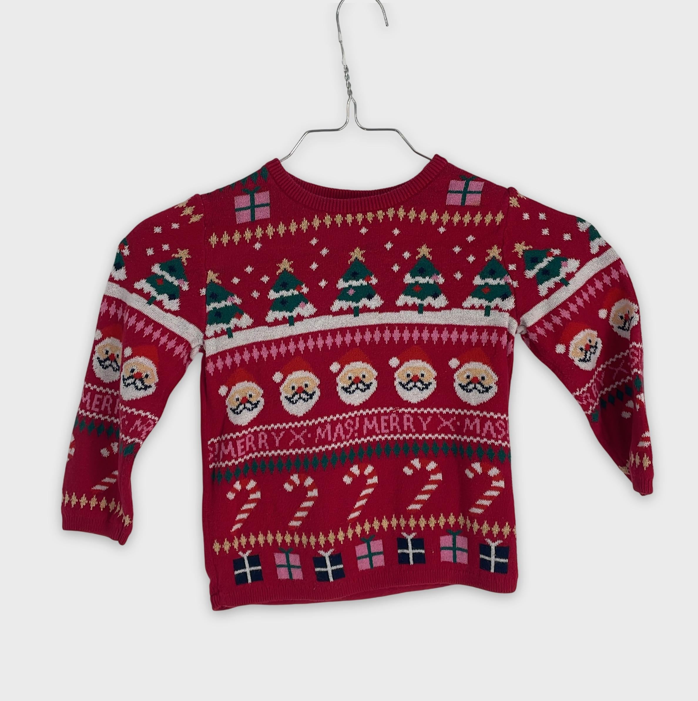 0-H&M - Pull de Noël - 12-18M