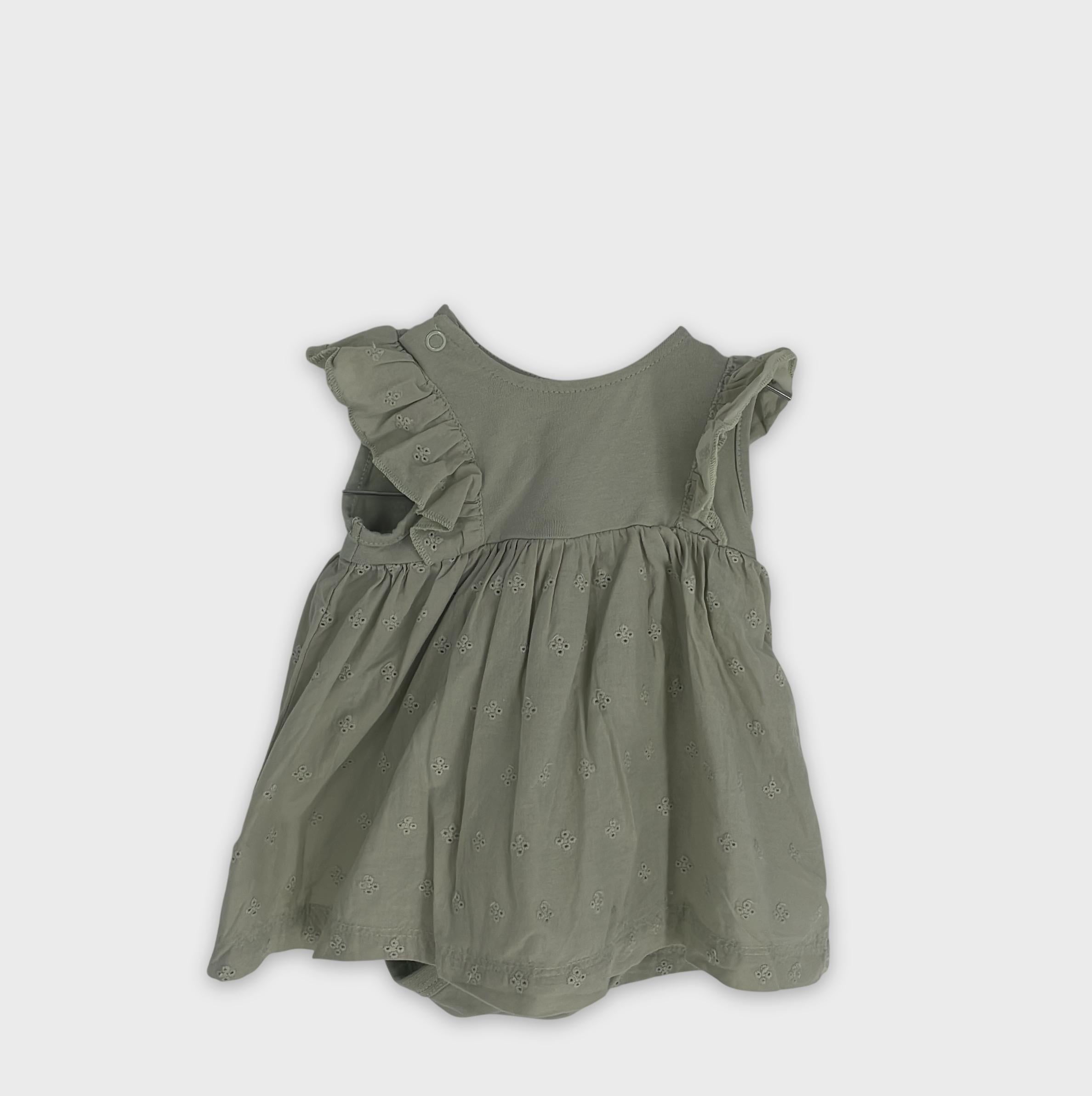 0-H&M - Barboteuse Broderie Anglaise - 1-2 Mois