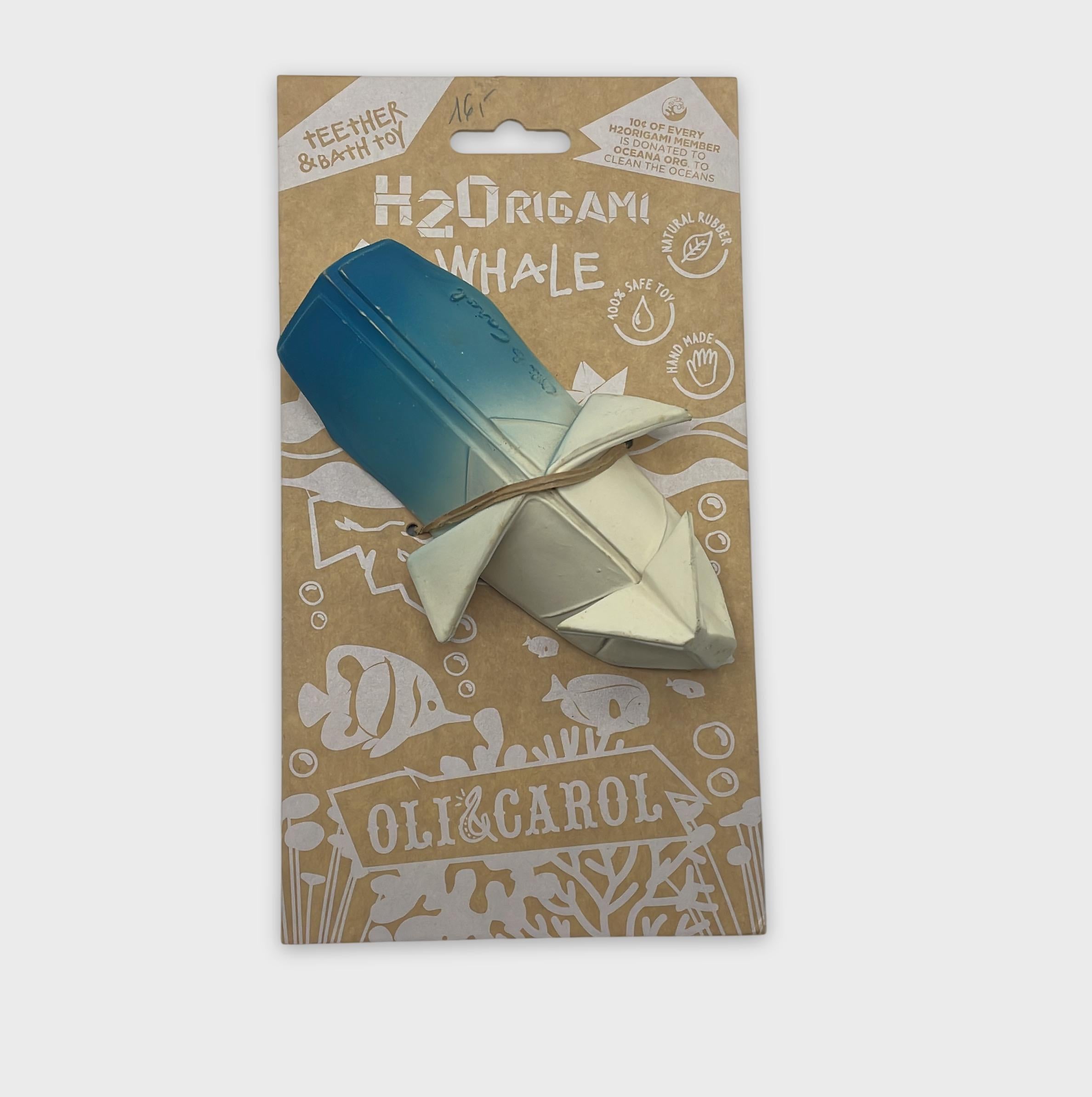 0-Oli & Carol - Jouet de dentition et de bain Baleine Origami
