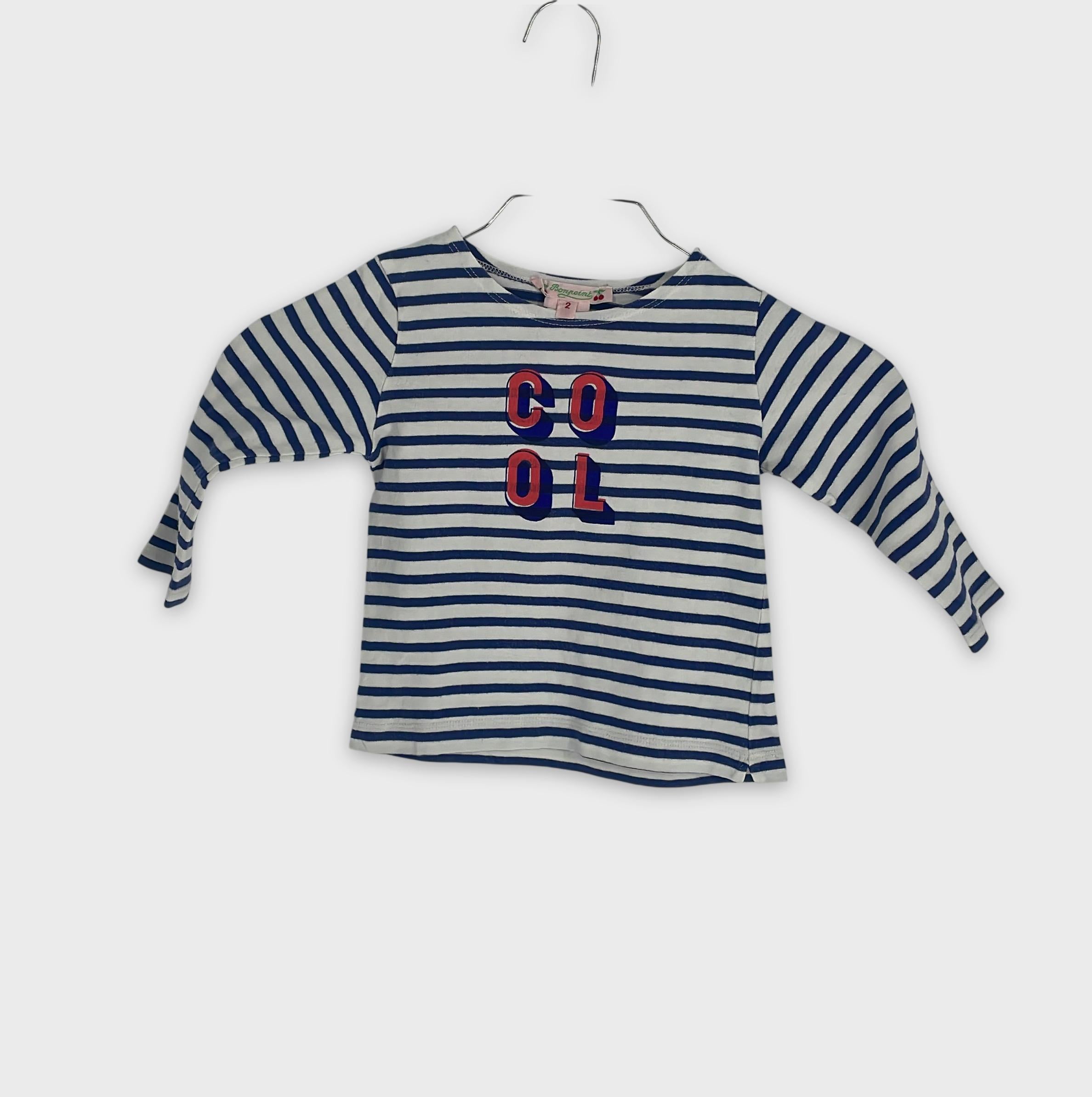 0-Bonpoint - T-shirt Marinière - Taille 2 ans