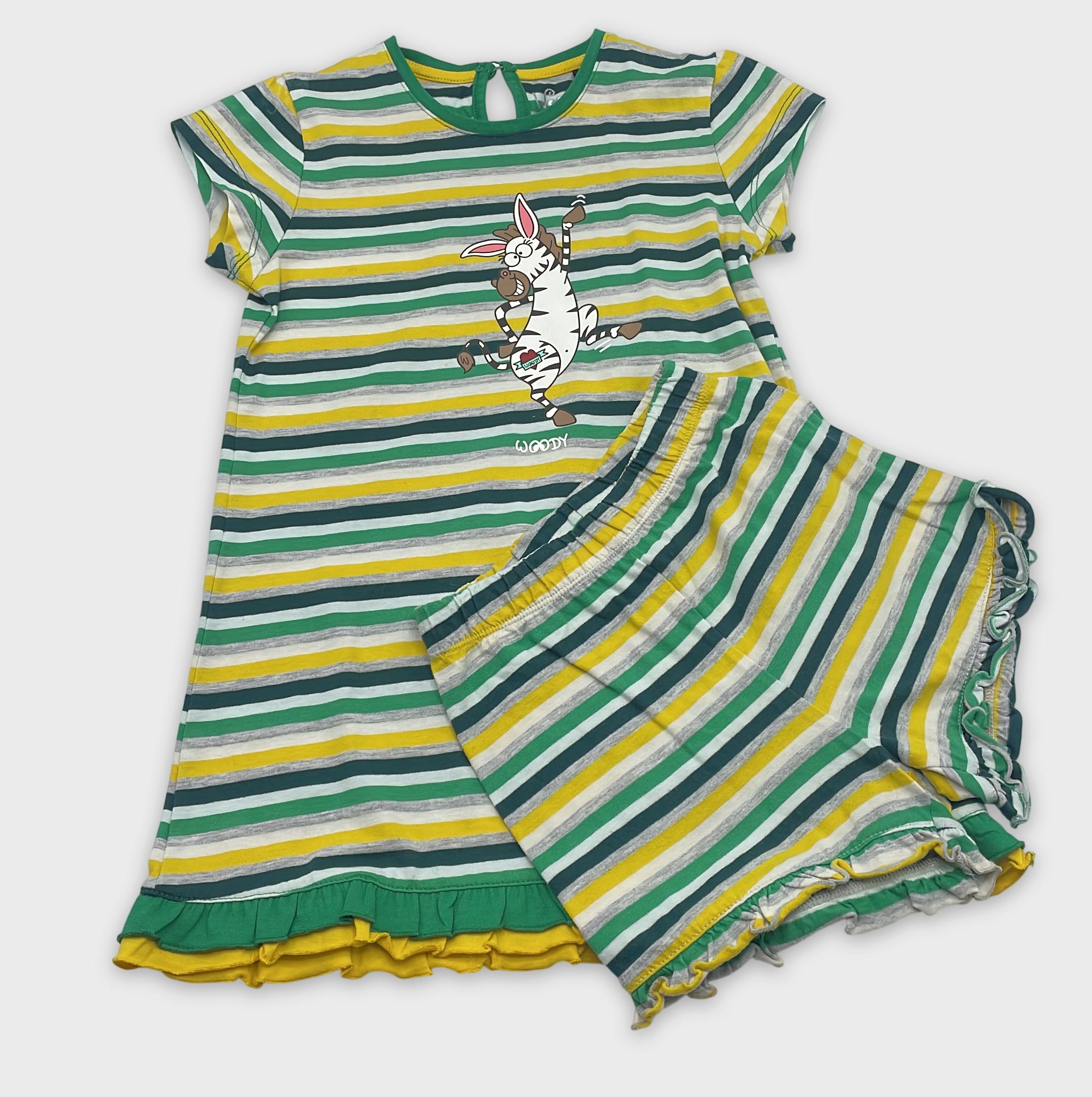 0-WOODY - Ensemble t-shirt et short rayé - 4Y