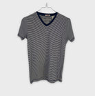 0-Scotch & Soda - T-shirt Col V Rayé - 12/152