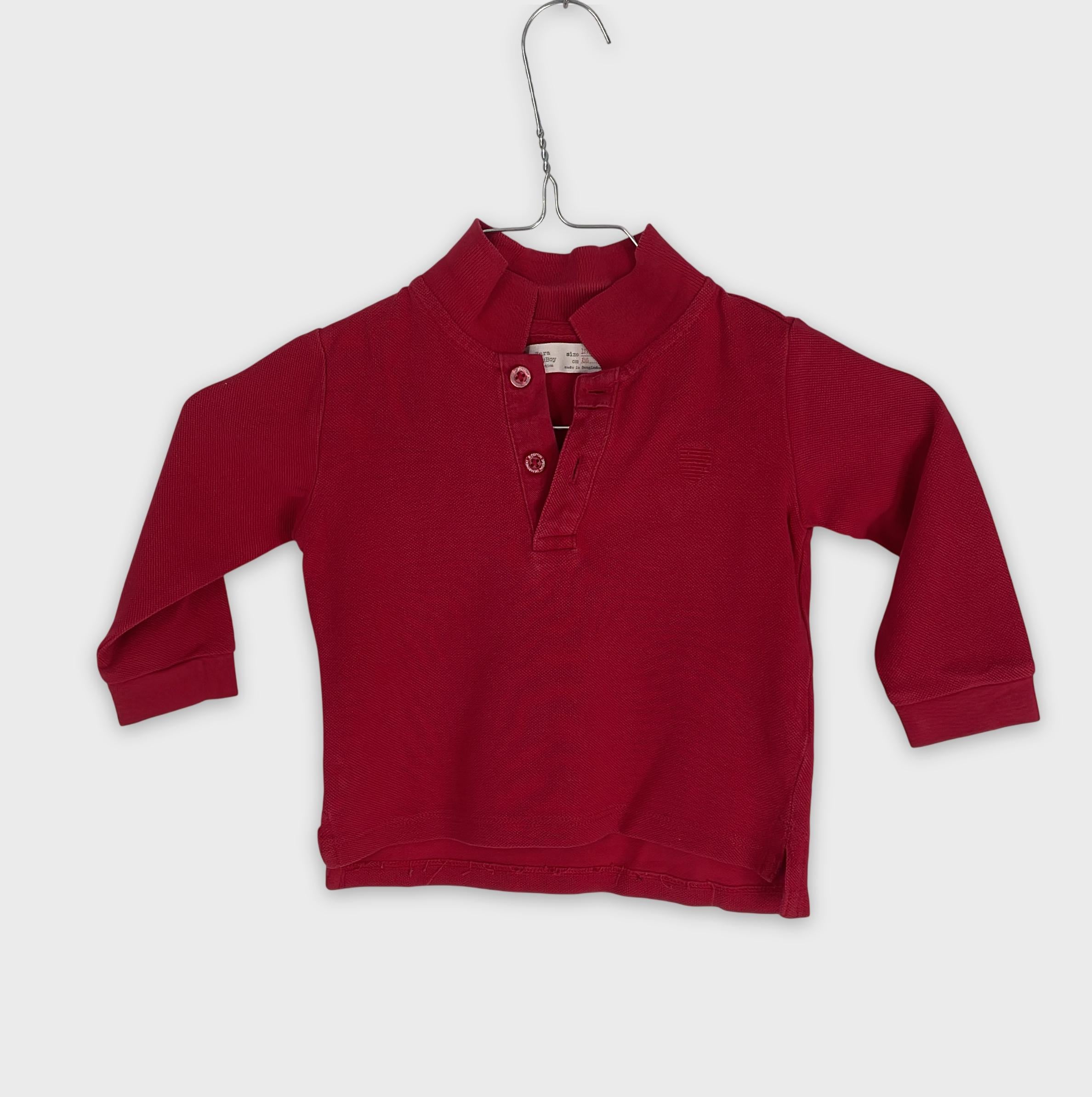 0-Zara - Polo Manches Longues - 12/18 Mois