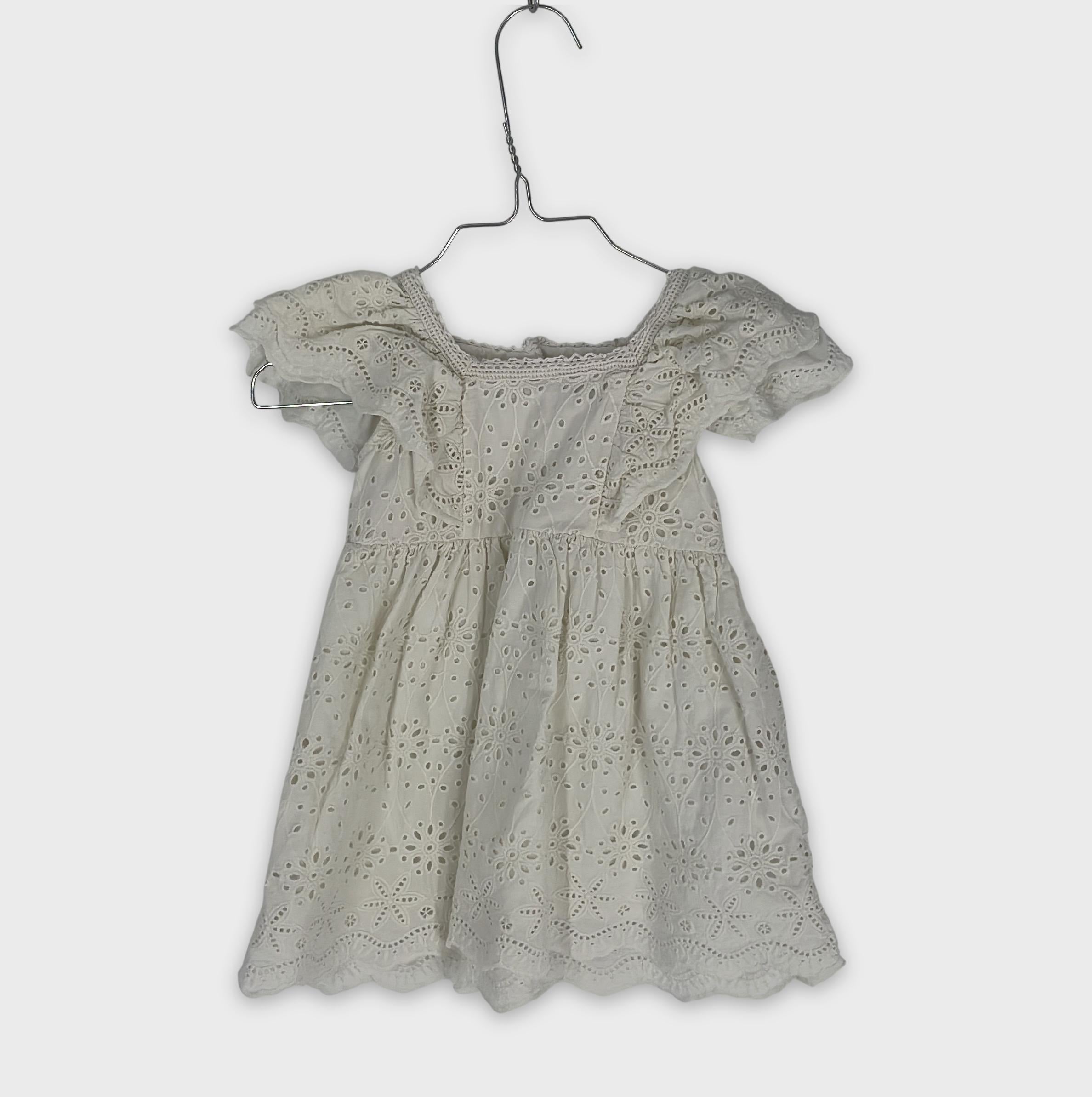 0-ZARA - Robe Broderie Anglaise - 12-18 Mois