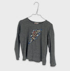 0-AO 76 - T-shirt rayé à sequins - Taille 8 ans