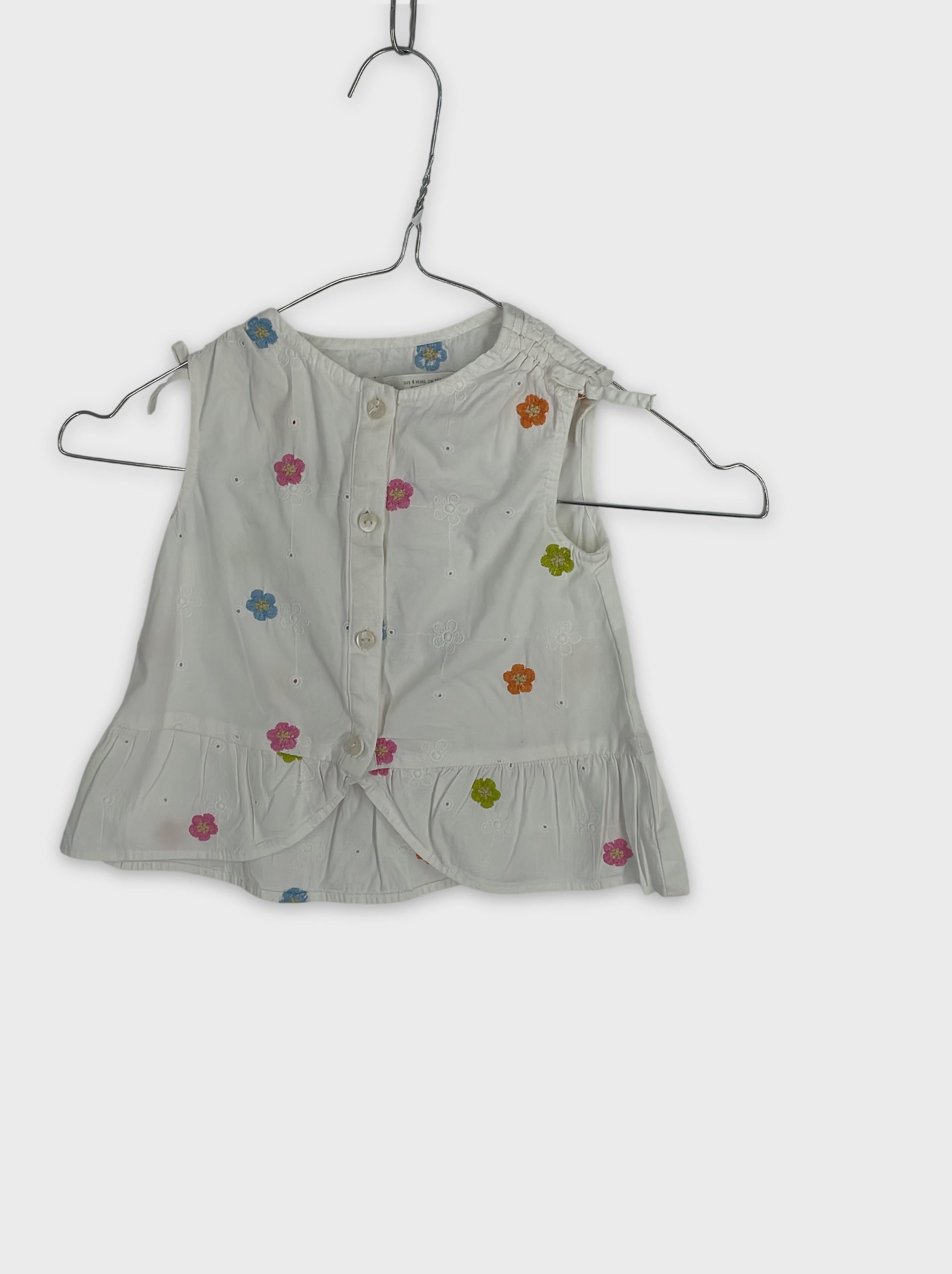 0-Zara - Top sans manches brodé - 4 ans (104 cm)