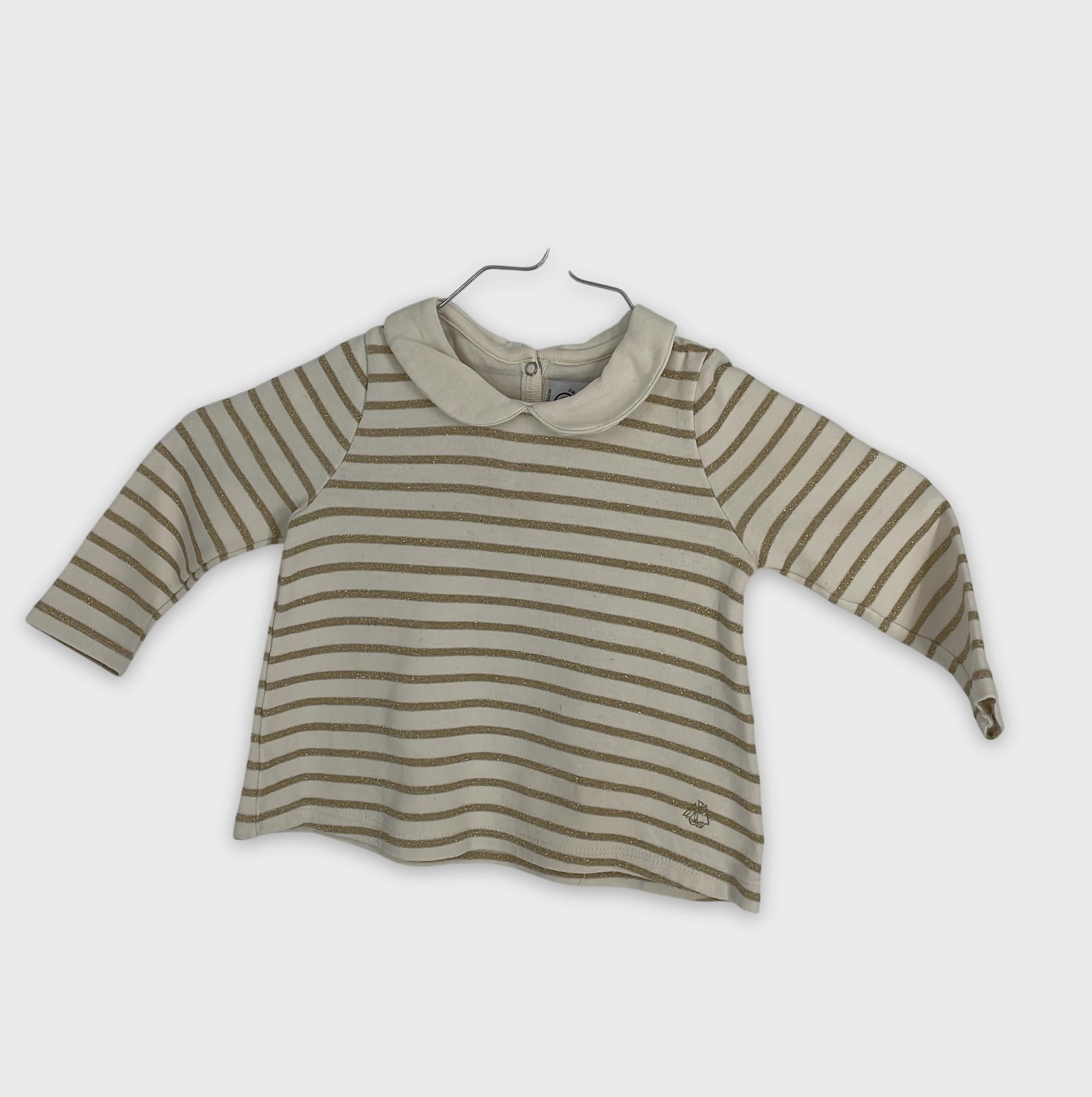 0-Petit Bateau - Haut à rayures - 12 mois (74 cm)