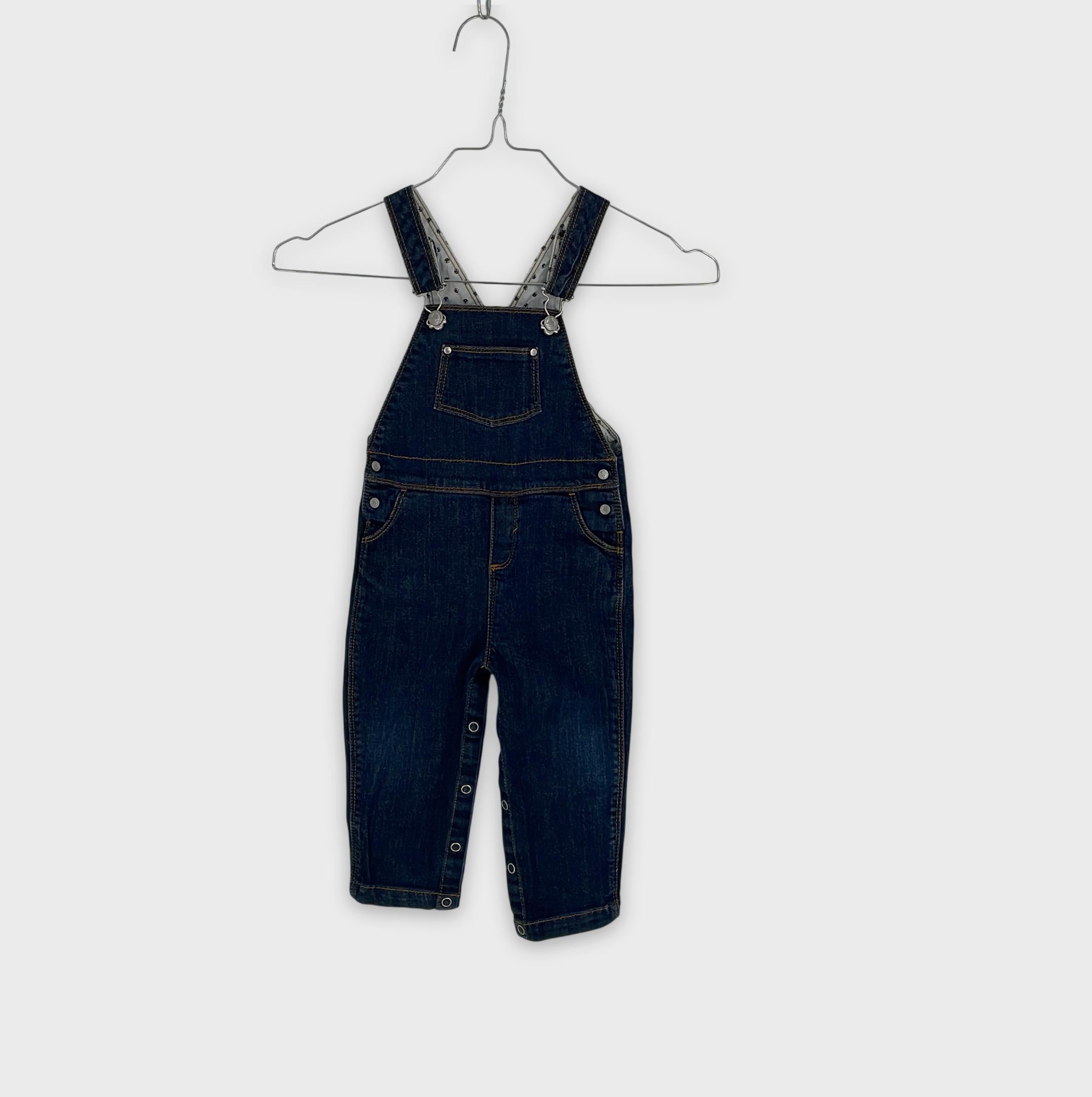 0-Petit Bateau - Salopette en jean - 18m/81cm