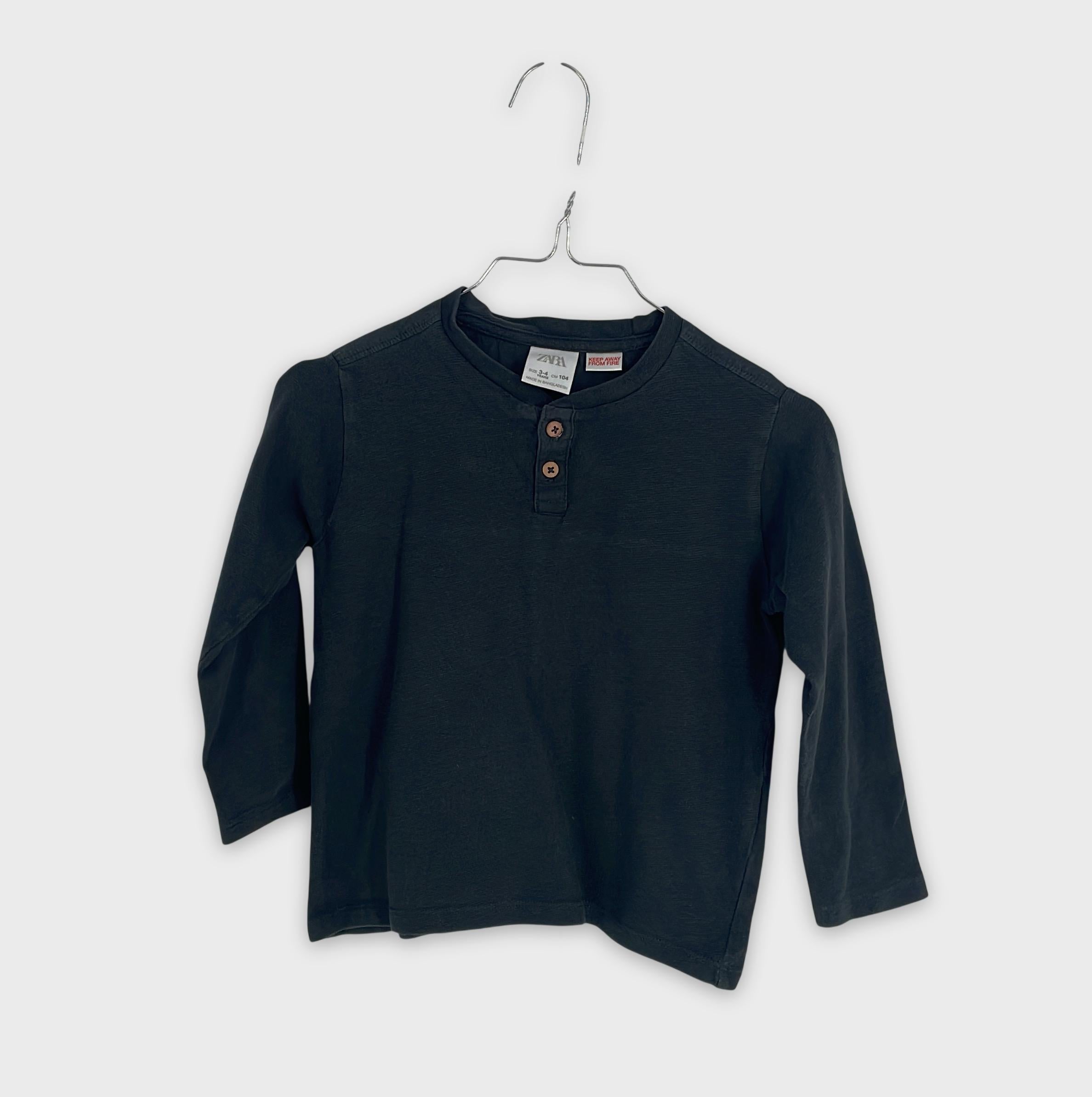 0-ZARA - T-shirt Henley Manches Longues - 3-4 ans