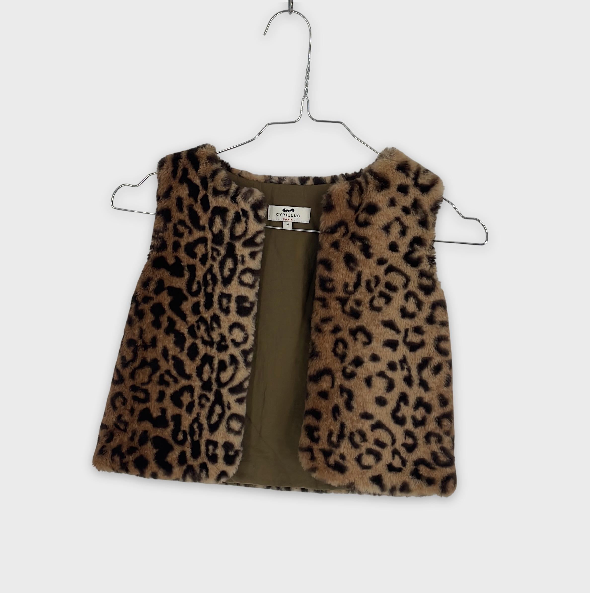0-Cyrillus - Gilet sans manches en fausse fourrure léopard - Taille 4