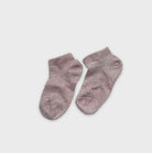 0-Chaussettes courtes - Rose & Blanc chiné - Coton