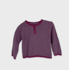 0-Pull à Rayures Filles - Magenta/Gris Clair - 4 Ans