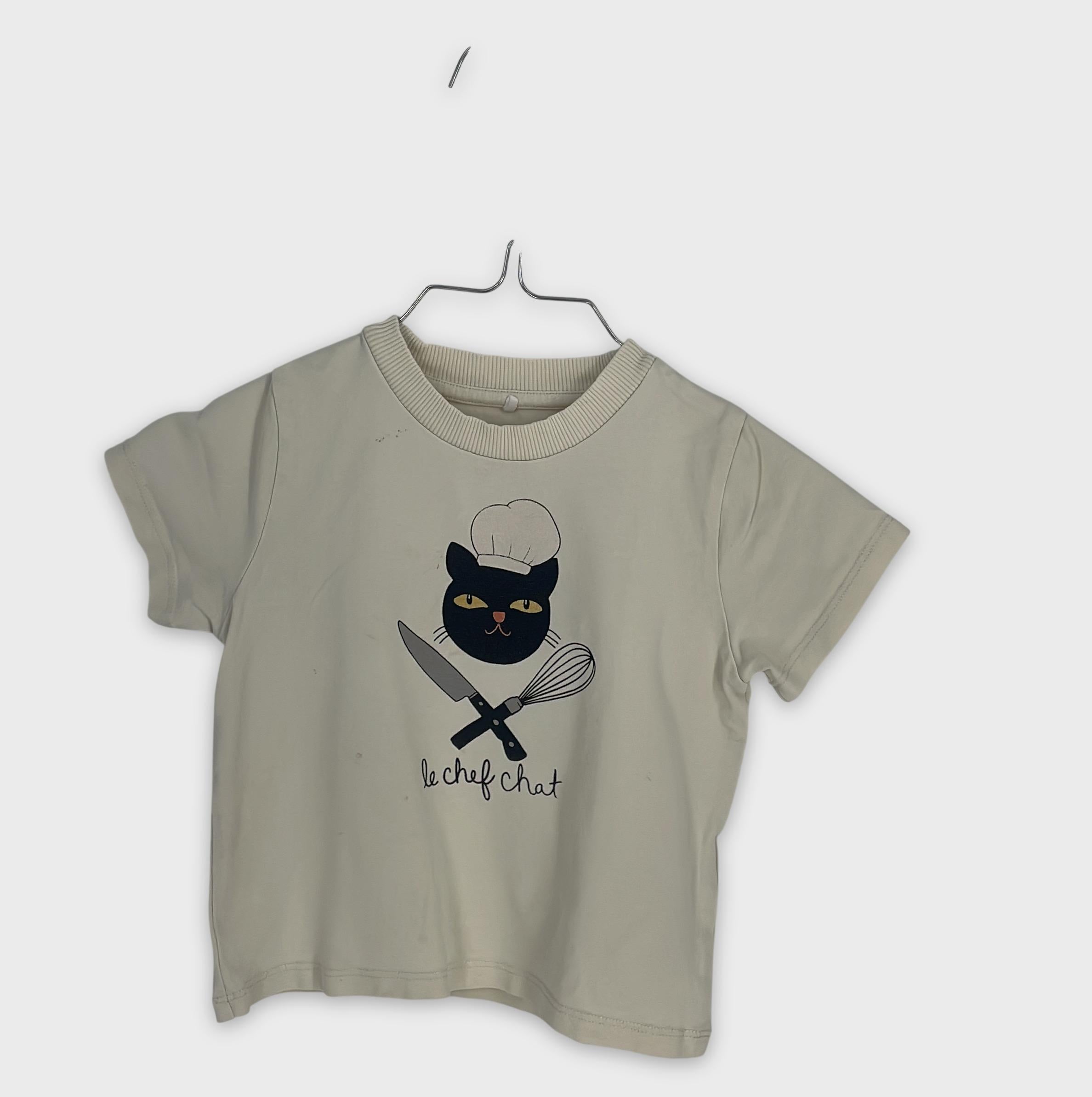 0-MINI RODINI - T-shirt 'Le Chef Chat' - 1.5-3 ans